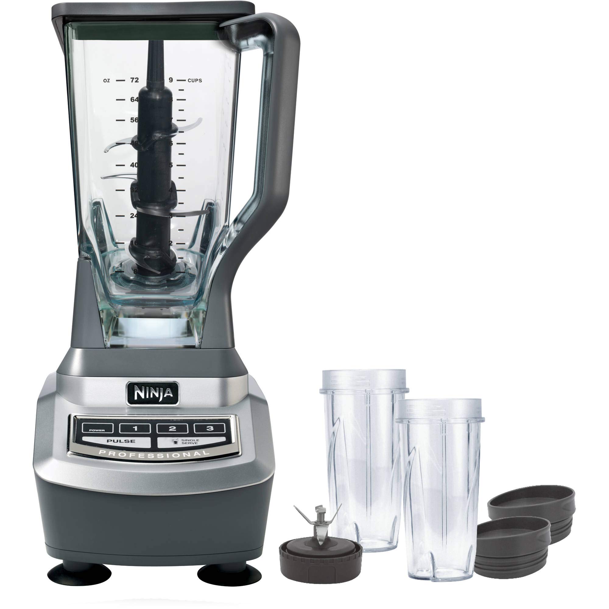 Ninja Professional Blender BL660 with Nutri Ninja Cup - 1500W High-Speed Countertop Blender for Smoothies, Shakes & Food Prep - Certified Renewed (Ideal for Home Kitchen & Healthy Lifestyle)