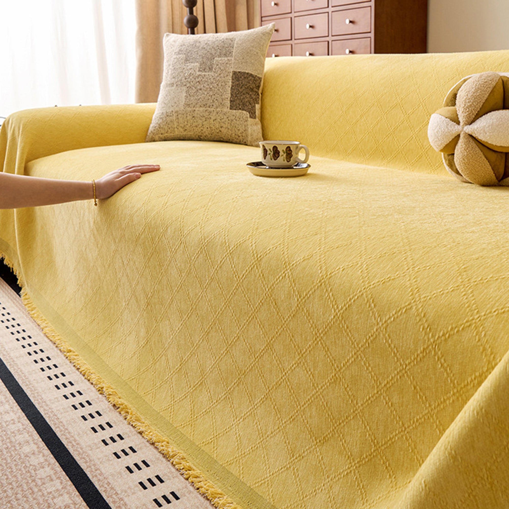 Premium Thickened Washable Anti-Scratch Chenille Sofa Cover - Soft, Durable & Pet-Friendly Couch Protector for Living Room, Bedroom & Home Decor