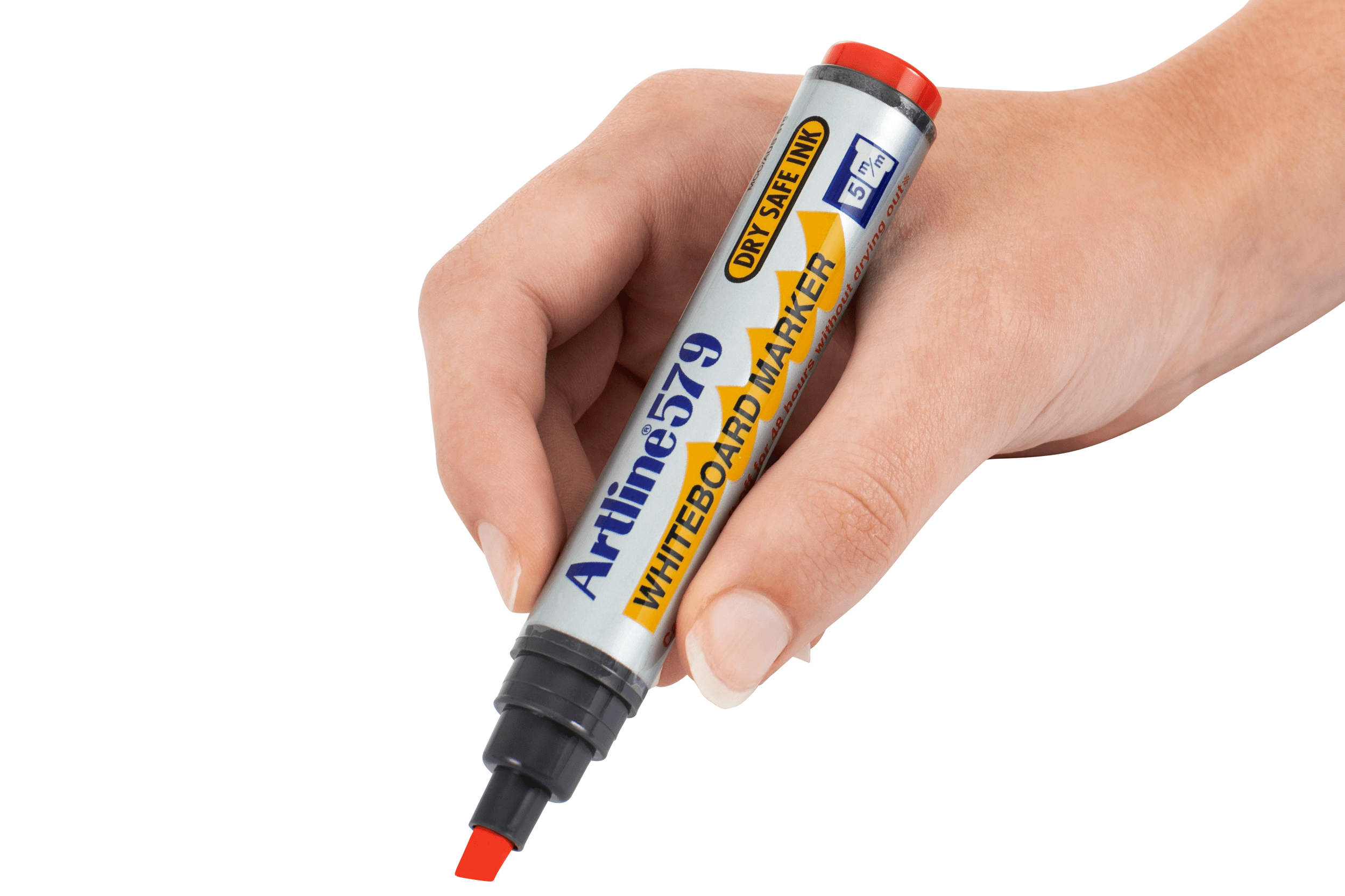 Artline 579 Whiteboard Marker Set - 12 Pack with 5mm Chisel Tip, Vibrant Red Ink - Perfect for Office Meetings, Classroom Teaching & Home Organization