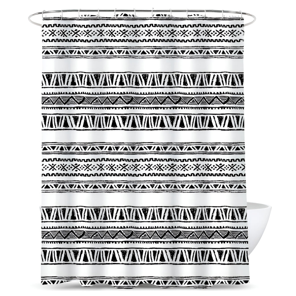 Chaya Geometric Shower Curtain - Waterproof Bathroom Decor with Modern Design - Perfect for Home, Apartment & Hotel Bathrooms