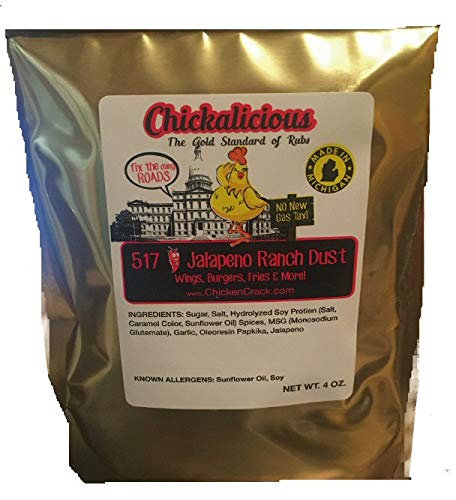 CHICKALICIOUS by CHICKEN CRACK-517 Jalapeno Ranch Seasoning Dust - 3 Pack (4.5oz Each) - Spicy Flavor Enhancer for Chicken, Fries, Popcorn & Snacks - Perfect for Grilling, BBQ & Game Day Parties
