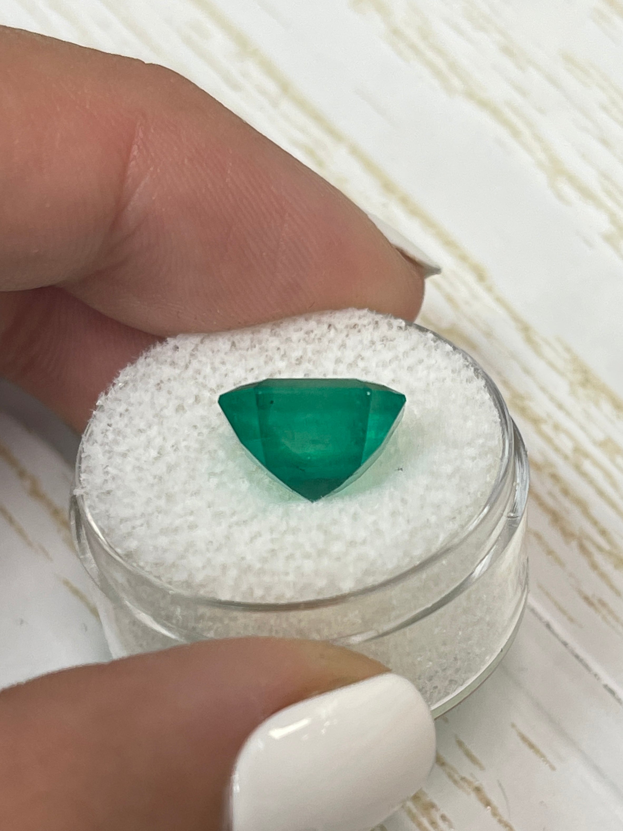 5.84 Carat GIA Certified Intense Bluish Green Natural Colombian Loose Emerald - Asscher Cut Gemstone for Jewelry Making & Engagement Rings