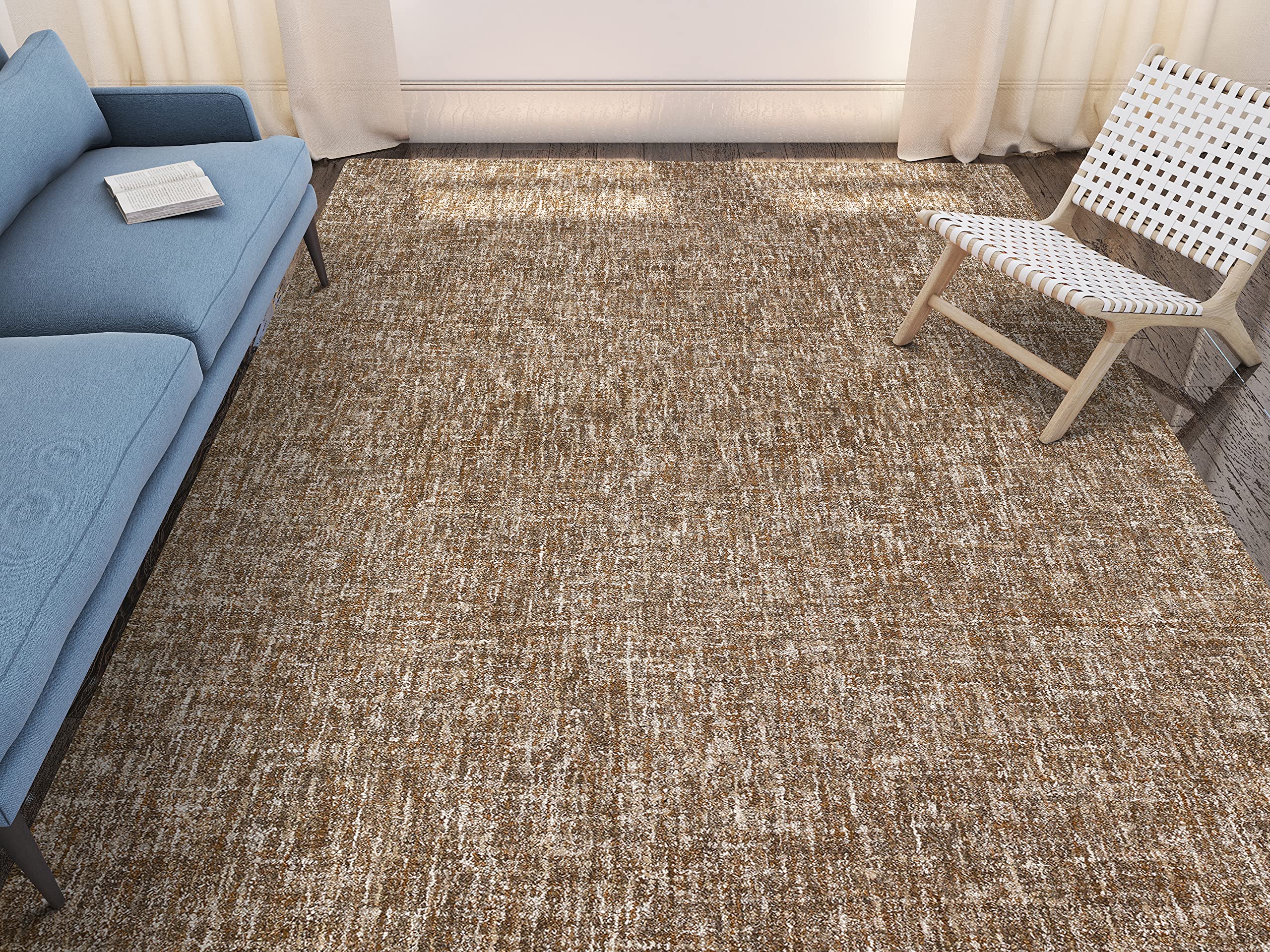Addison Rugs Winslow AWN31 Brown 8’ x 10’ Rectangle Soft Wool Blend Area Rug - Handmade Durable Living Room Bedroom Dining Room Rug for Home Decor | Cozy Floor Covering for Family Gatherings & Relaxation