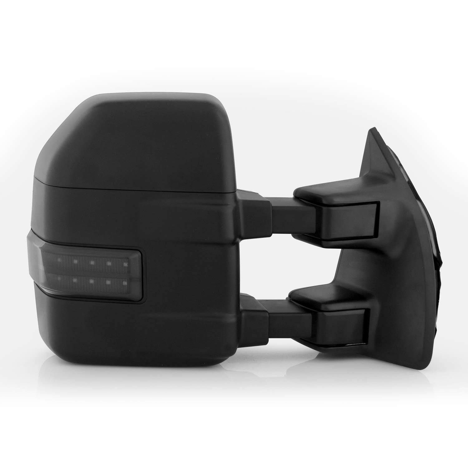 AKKON LED Signal Towing Mirrors - Power Adjustable Heated Red Smoked Pair for 2008-2016 Ford F250 F350 F450 F550 Super Duty Trucks | Enhanced Visibility & Safety for Towing & Night Driving