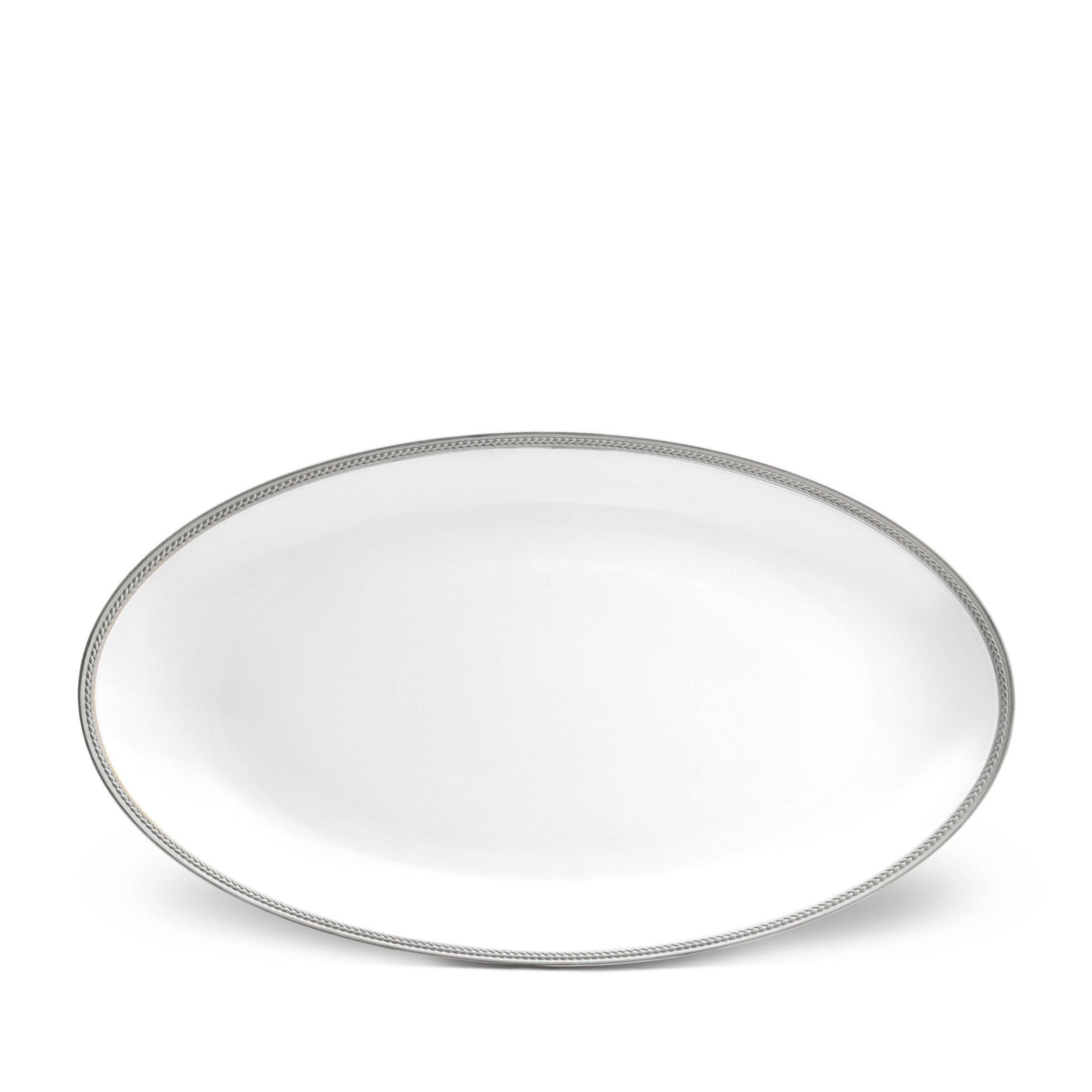 Braided Silk Oval Platter - Large Serving Tray for Elegant Dining, Cheese Board, Party Appetizers & Home Decor