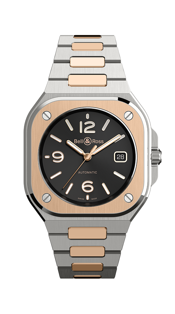 Bell & Ross BR 05 Black Steel & Rose Gold Men's Luxury Watch - Perfect for Business, Formal Events & Collector's Timepiece