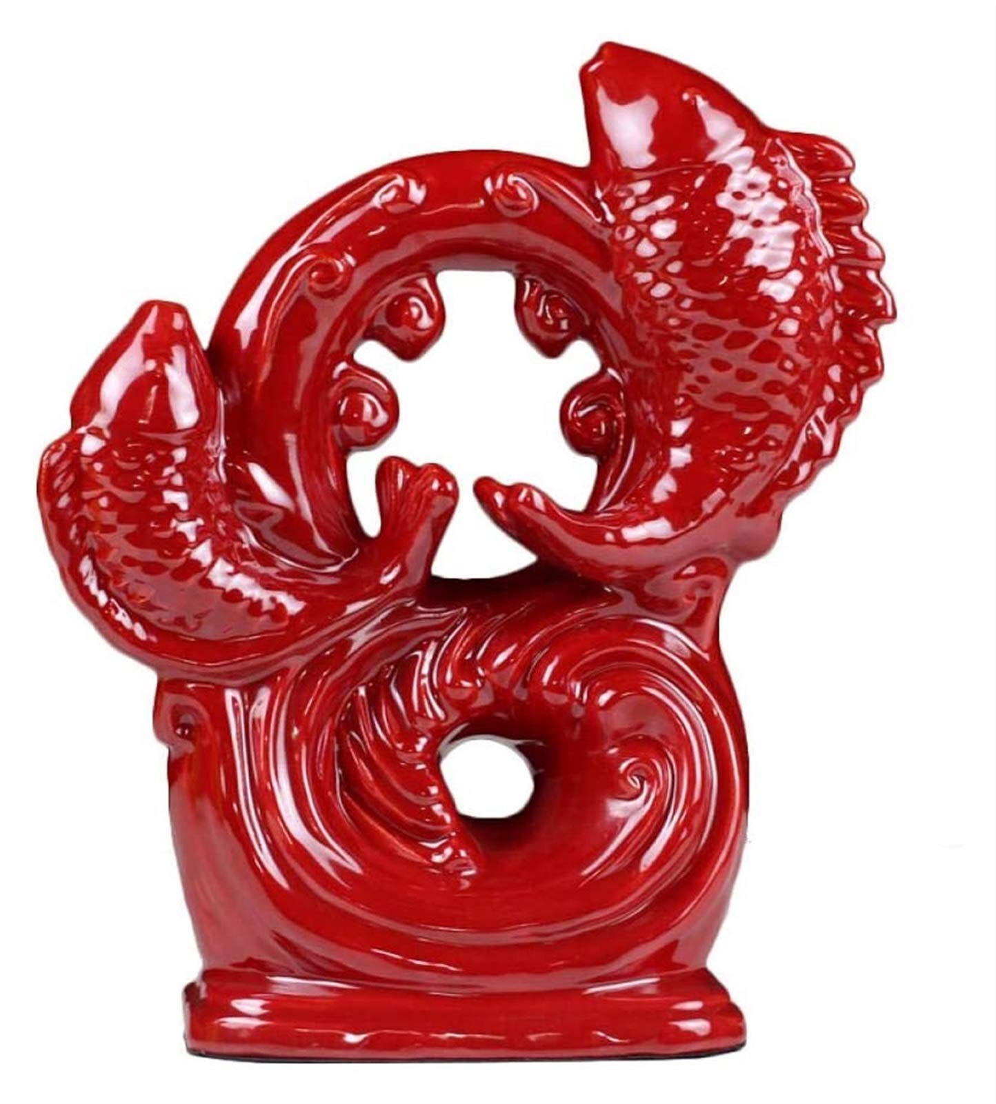 Z Create Design Ceramic Fish Ornament Sculpture - Handcrafted Home Decor Statue for Living Room, Bedroom, Office | Unique Housewarming Gift & Feng Shui Decoration for Modern Interiors