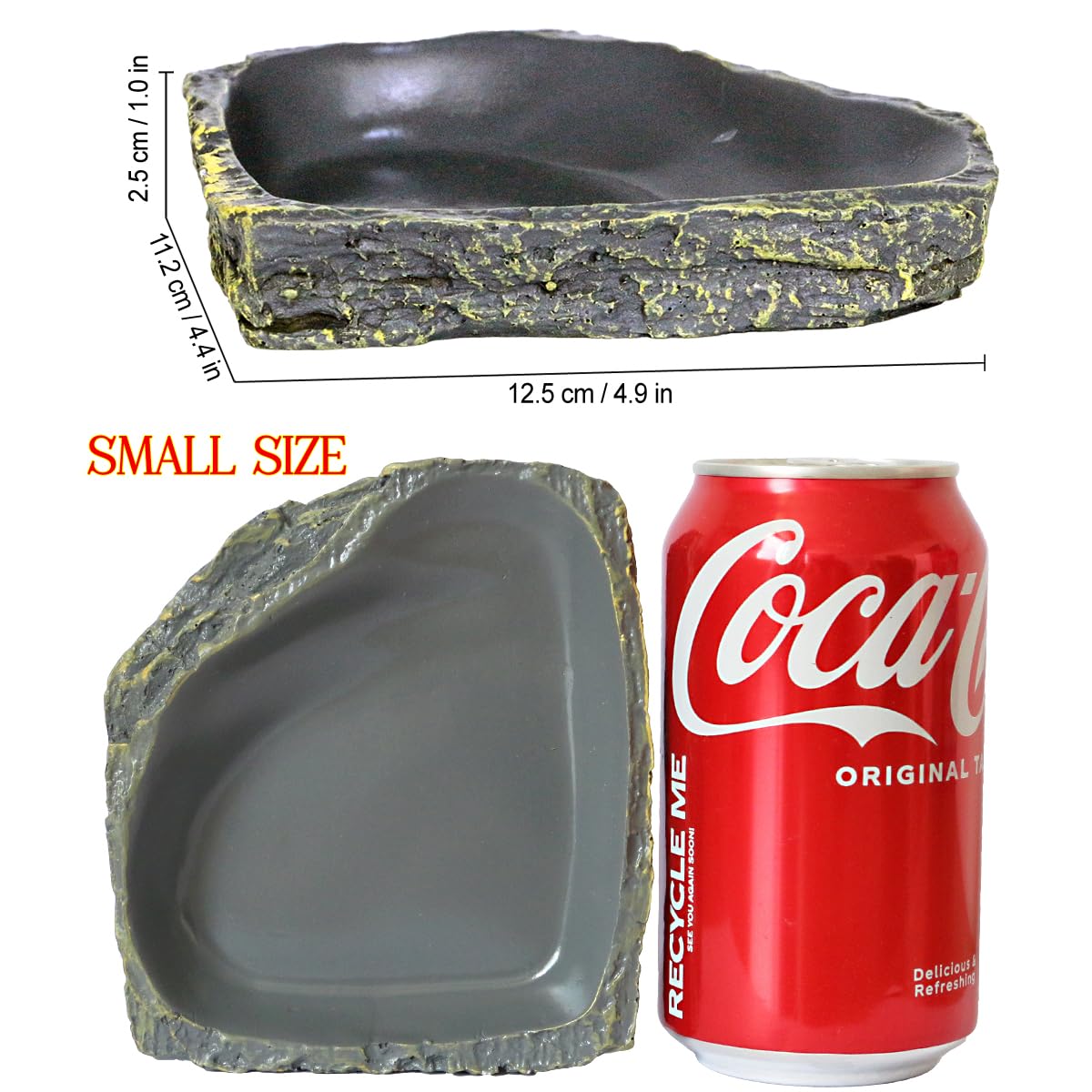 Premium Reptile Feeding Dish & Water Bowl - Durable Corner Food Bowl for Bearded Dragons, Lizards, Geckos, Tortoises, Frogs & Hermit Crabs - Perfect for Terrariums, Habitats & Amphibian Tanks - Easy Clean Pet Accessories for Reptile Care