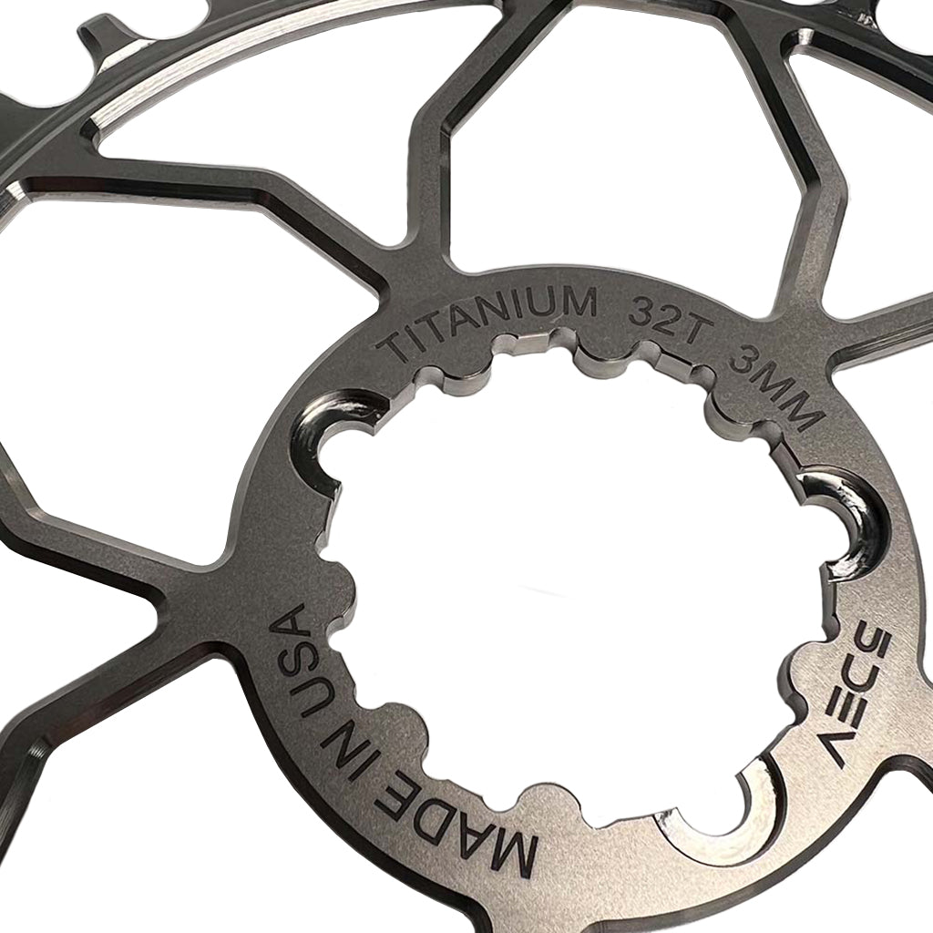 5Dev Titanium 3 Bolt Chainring - 3mm Offset, 30T, Raw/Silver Finish - Lightweight & Durable MTB/BMX Chainring for Mountain Biking & Extreme Cycling