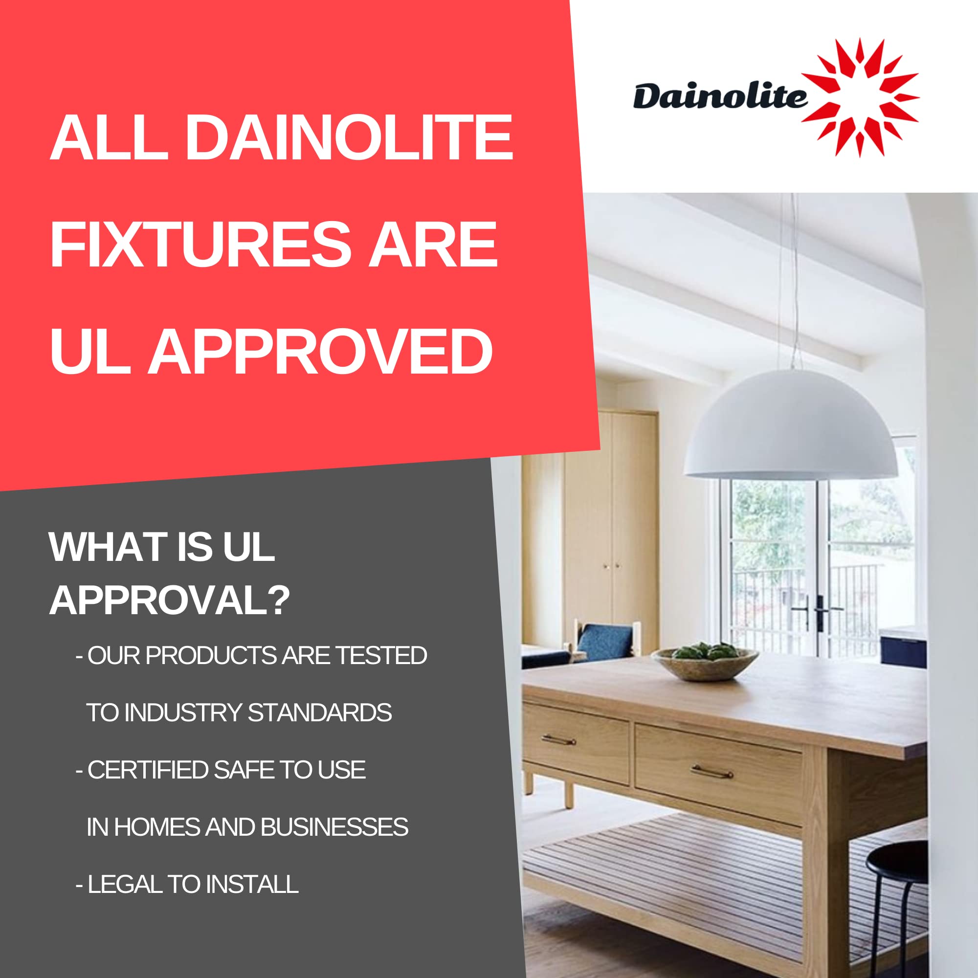 Dainolite 571-204P-PC-WH 4-Light White Modern Pendant Lighting Fixture for Kitchen Island, Dining Room & Living Room Ceiling