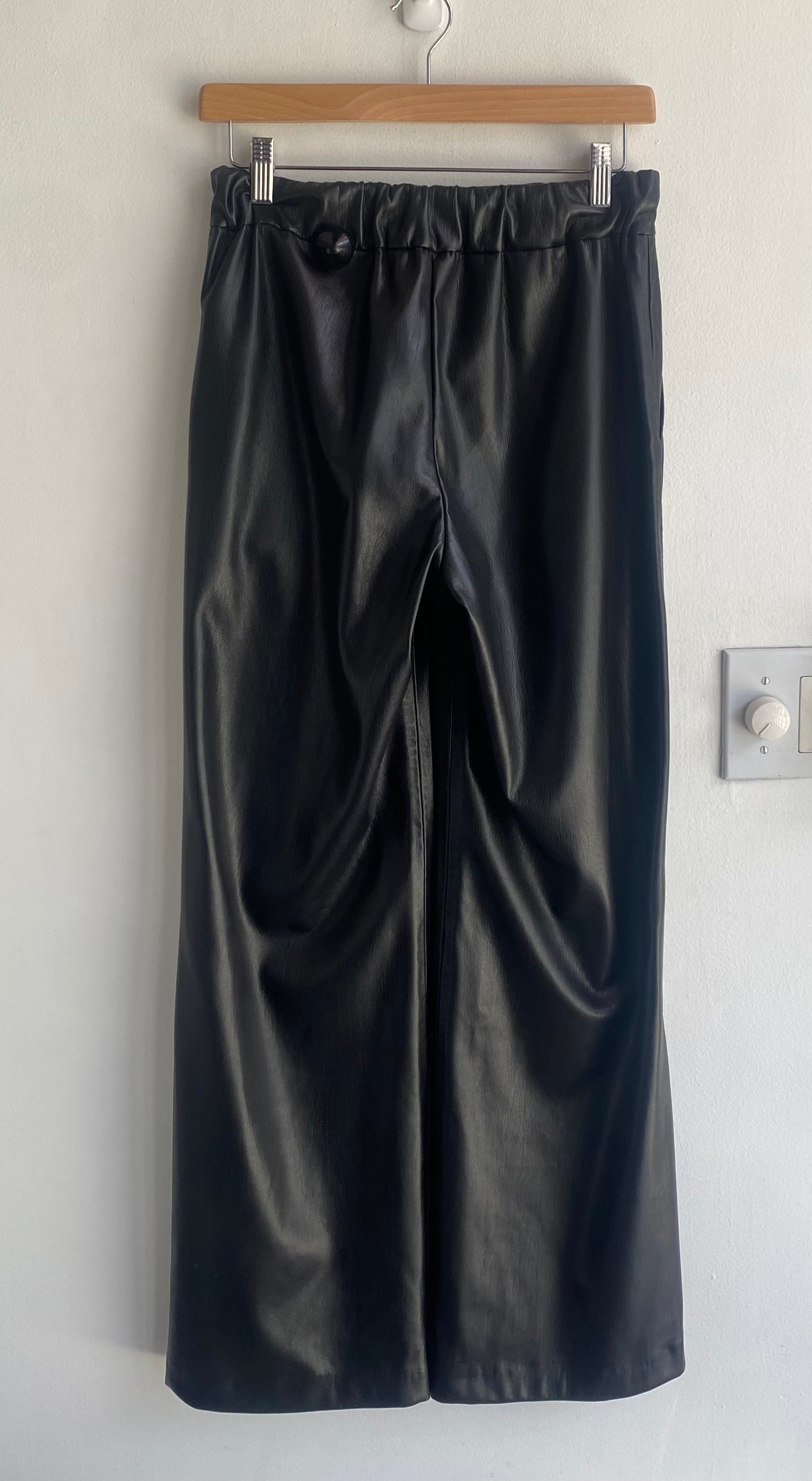 Anine Bing Women's Faux Leather Pants - High Waisted Stretch Vegan Leather Leggings for Casual Wear & Night Out