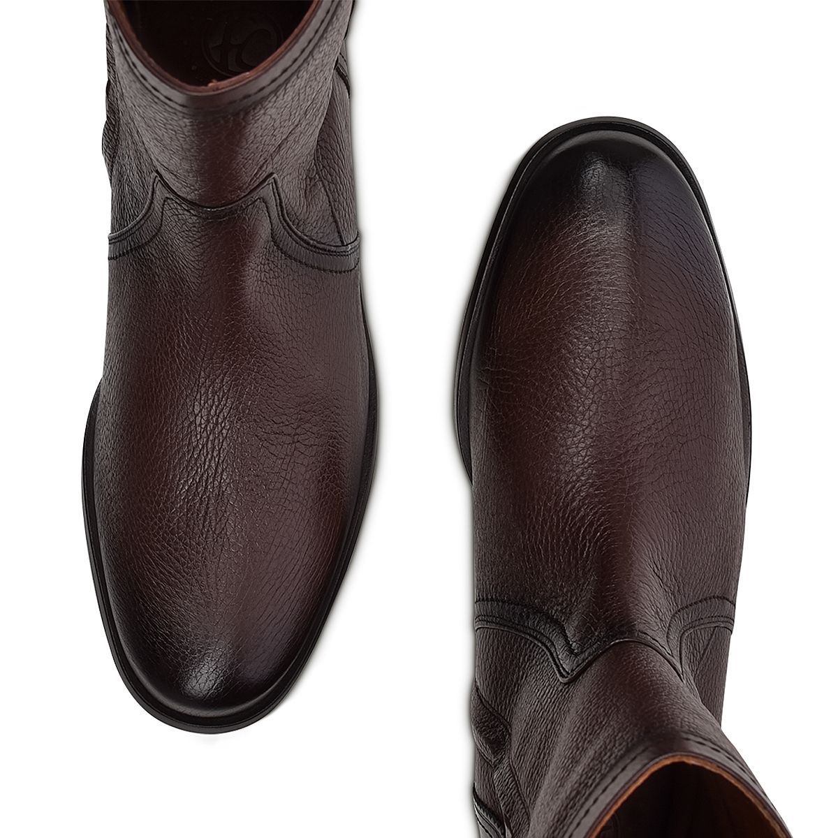 Franco Cuadra Men's Dark Brown Casual Leather Ankle Boots with Zip - Stylish & Comfortable for Everyday Wear, Office, and Outdoor Activities