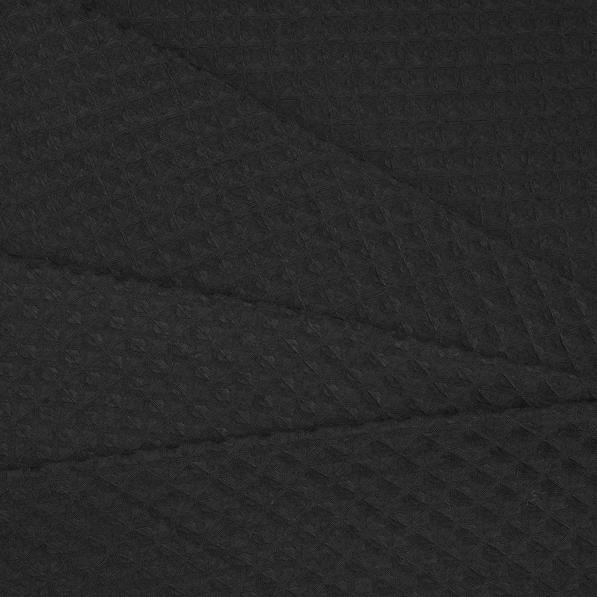 River Dream Black Fabric Shower Curtain Set - Cotton Blend Waffle Weave with Snap-in Replacement Liner (71x86 inches) for Bathroom Decor & Spa-Like Shower Experience