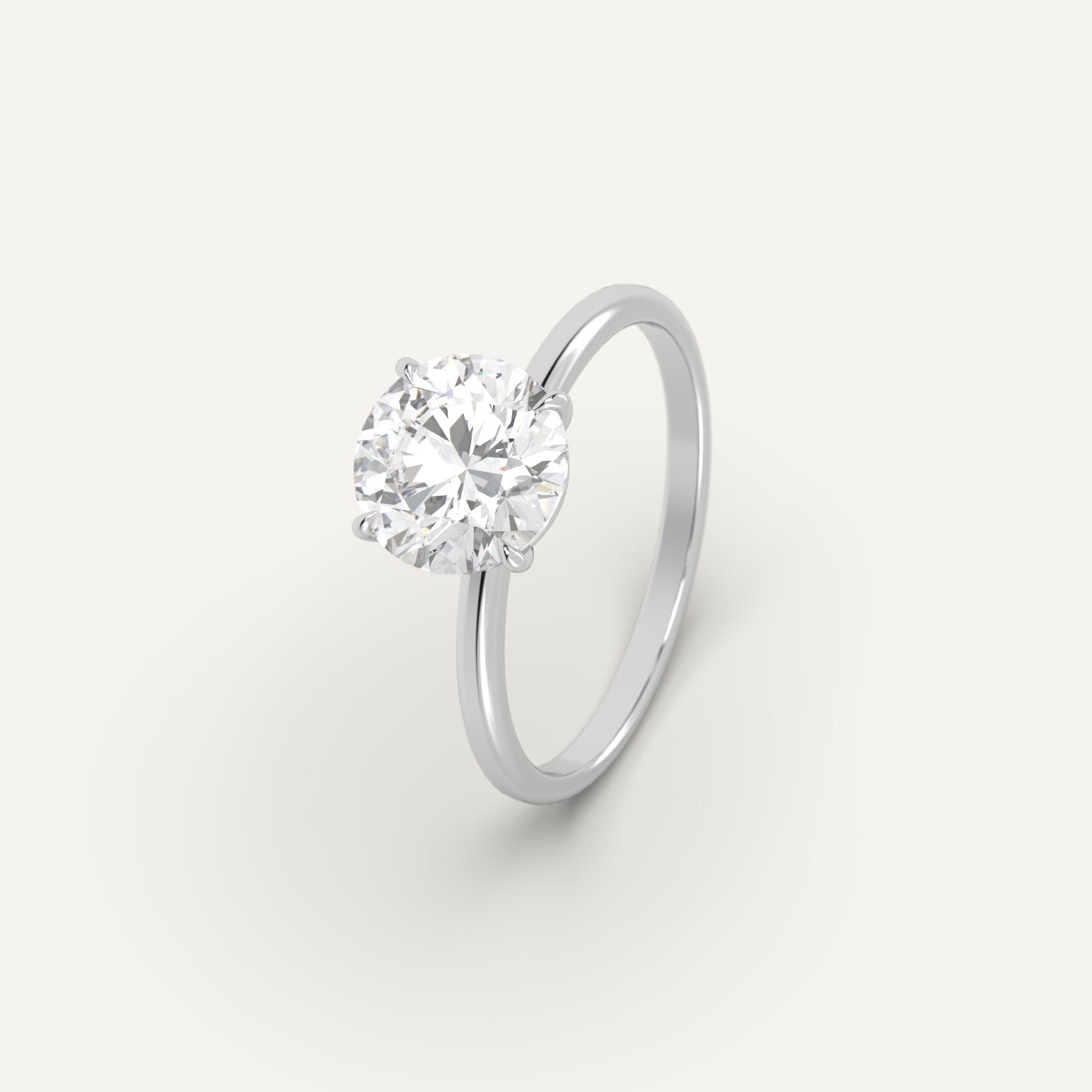 2 Carat Round Cut Diamond Ring - 14K White Gold Solitaire Engagement Ring for Women - Perfect for Proposals, Anniversaries & Special Occasions