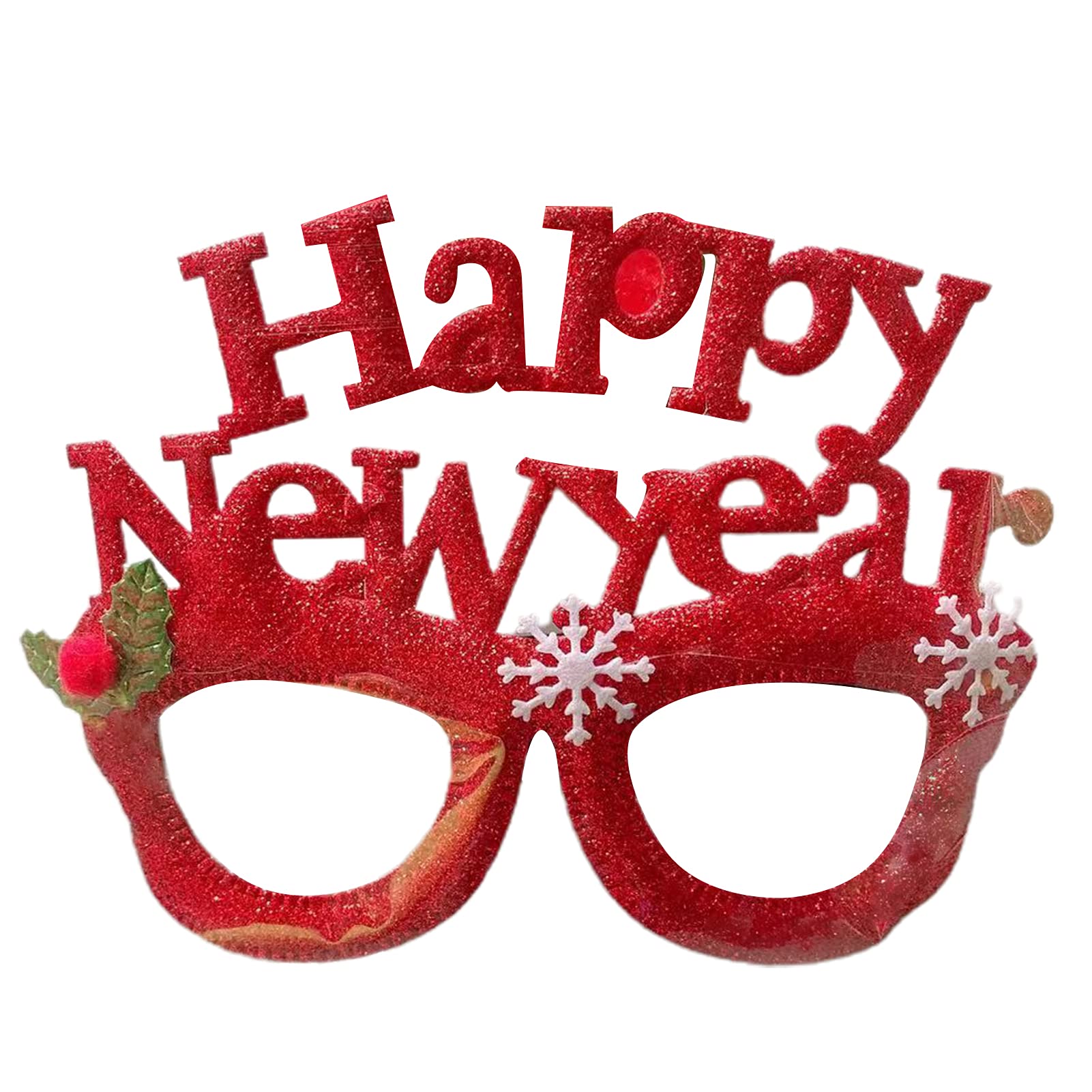 Fun Cartoon Eyeglasses - Plastic Decorative Christmas Themed Glasses Frames - Cute Cartoon Style Odor-Free - Perfect for Holiday Parties, Cosplay & Festive Photo Props