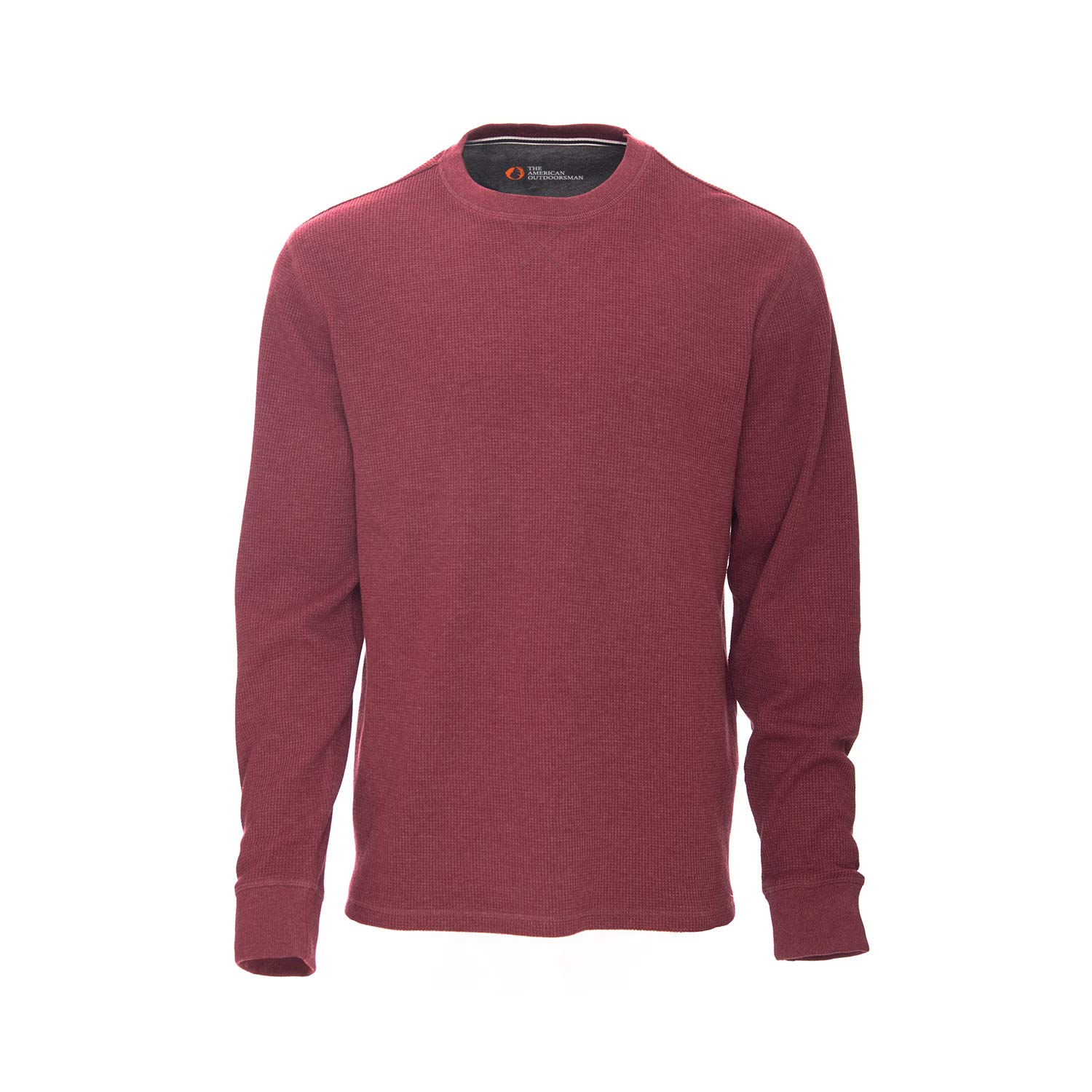 Men's Long-Sleeve Crew Neck Thermal Waffle Knit Shirt - American Outdoorsman Style for Hiking, Camping & Cold Weather Layering