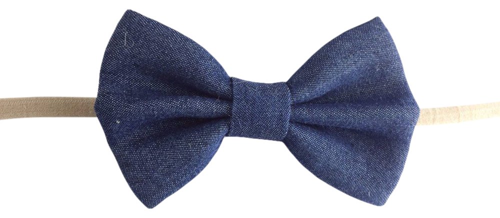 Denim Bow Baby Headband for Girls - Newborn Photo Props