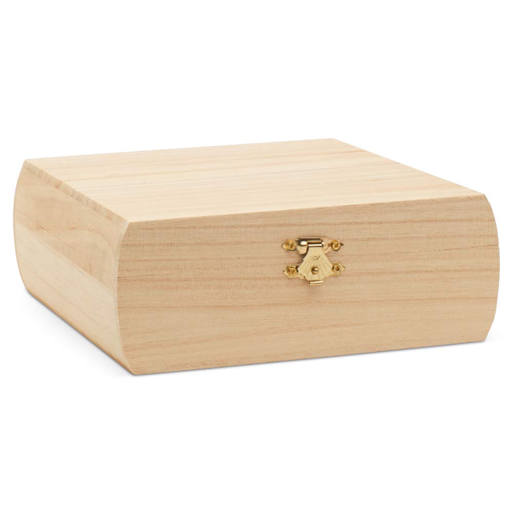 7-inch Empty Wooden Cigar Boxes - Pack of 50 Small Hinged Gift Boxes for Crafts & DIY Projects