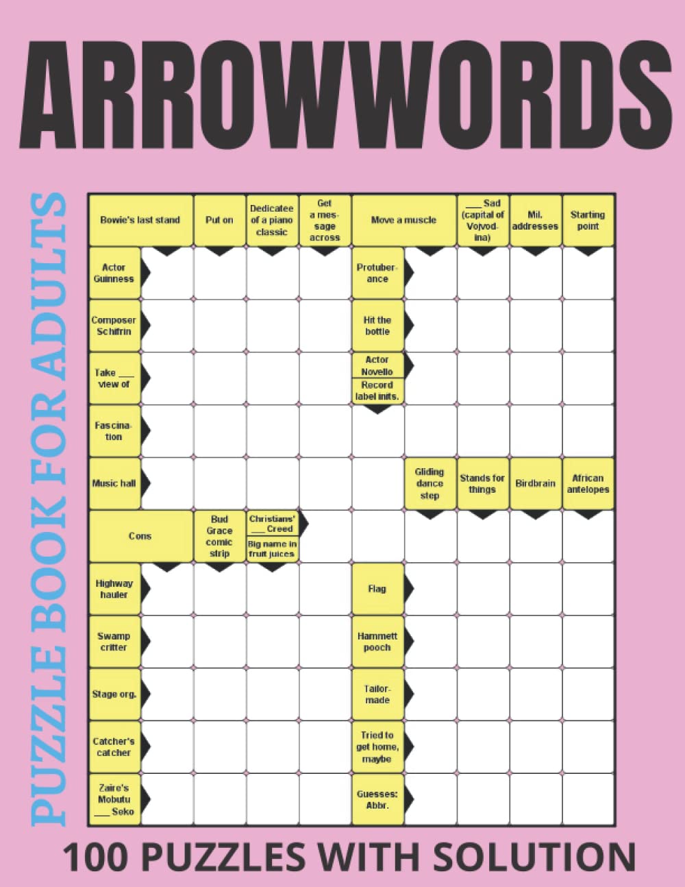 2022 Arrow Word Puzzles Book for Adults with Solutions - 100 Large Print Medium Level Brain Games | Perfect for Seniors, Men & Women | Relaxing Activity for Home, Travel & Gifts