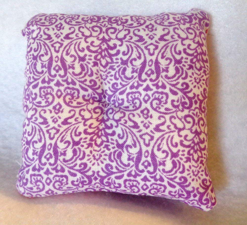 Lavender Scented Alpaca Fiber Pin Cushion with Crushed Walnut Shells - Purple & Pink Sewing Accessory for Needlework, Quilting, and Embroidery Projects