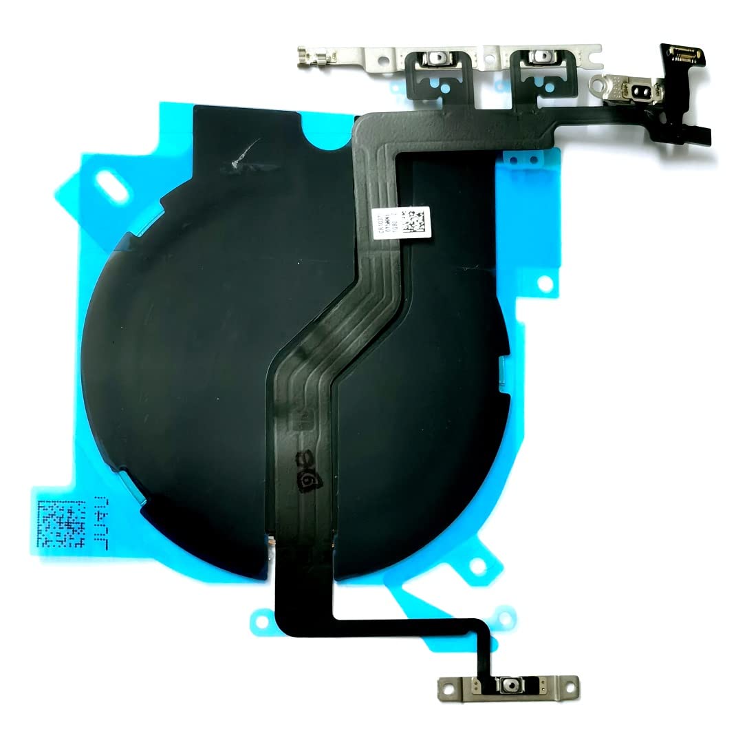 YESUN Wireless Charging Coil Sticker with Power Volume Button Flex Cable - Compatible with iPhone 12 Pro Max | Easy DIY Repair Replacement Part | Perfect for Phone Screen & Battery Replacement Projects