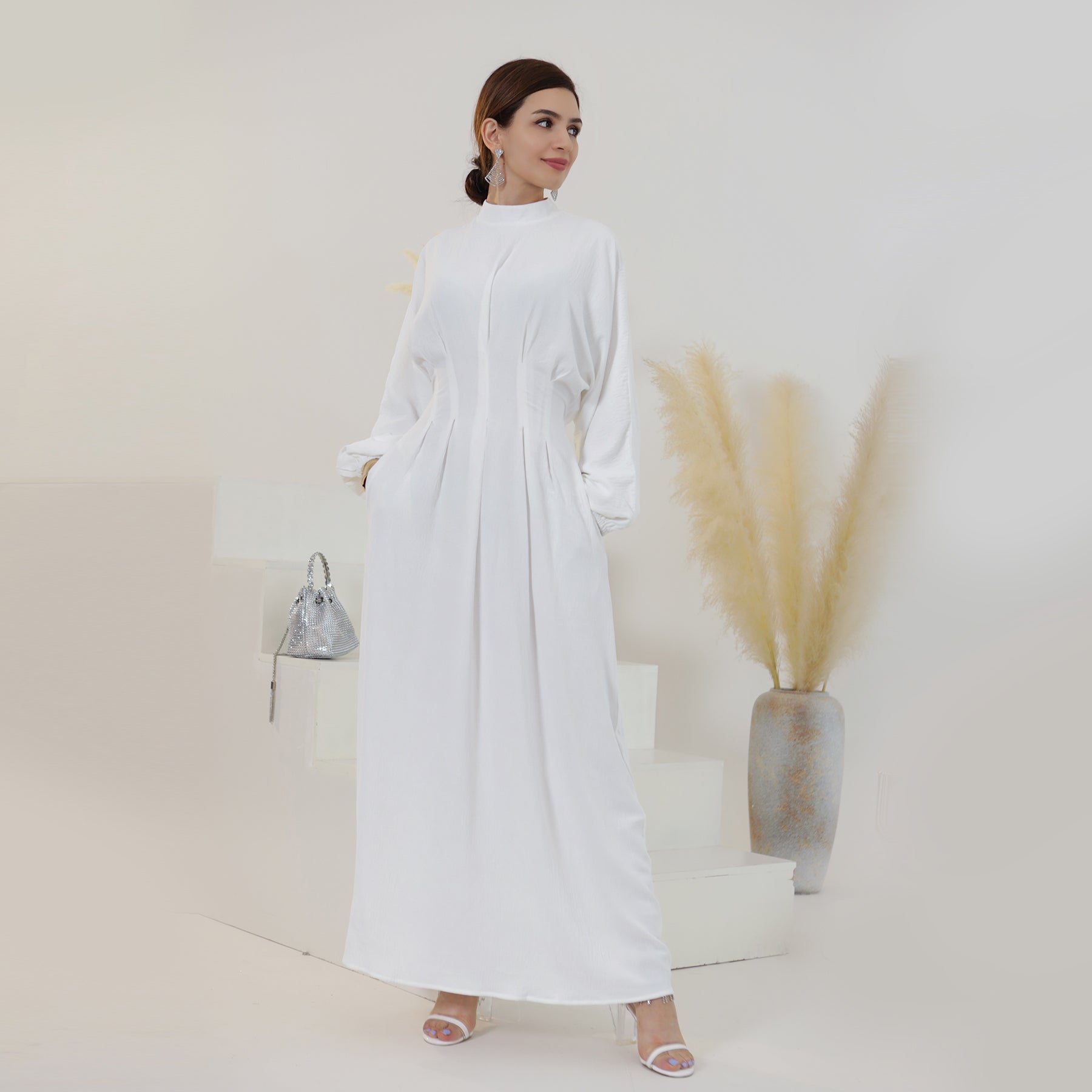 Daniella Women's White Maxi Dress - Elegant Long Flowy Summer Dress for Beach, Wedding, and Party Occasions