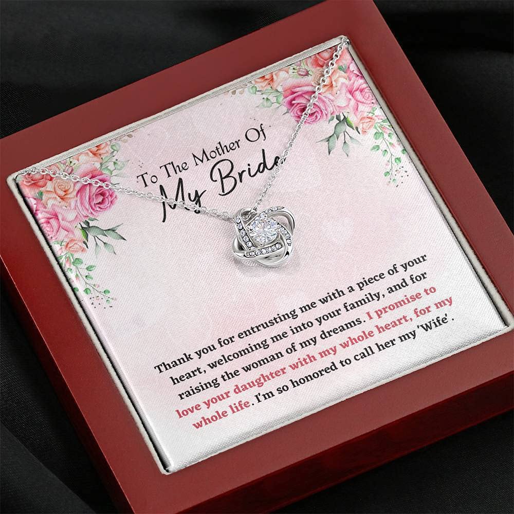 Elegant Love Knot Necklace - Perfect Mother of the Bride Gift from Bride or Groom | Jewelry for Weddings, Mother's Day, Anniversary & Special Occasions