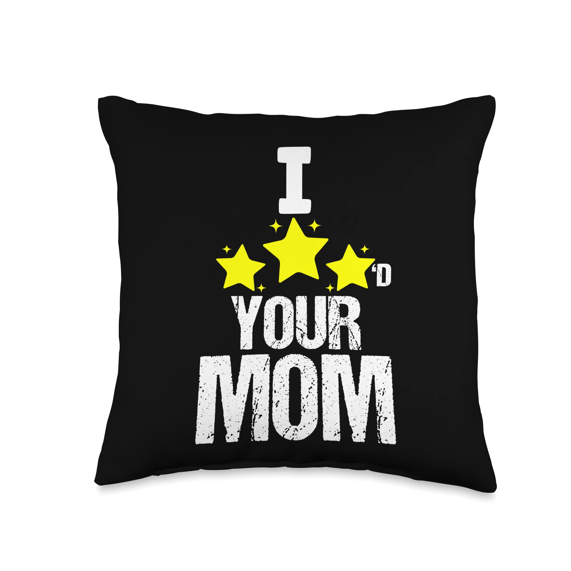 Funny Gaming Gifts: Three Starred Your Mom Video Game & Throw Pillow, 16x16 Multicolor - Perfect for Gamers, Gag Gifts, and Living Room Decor