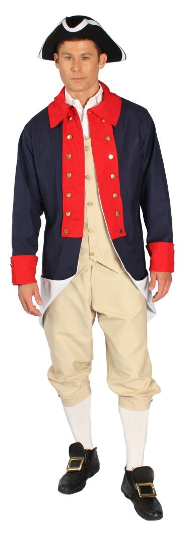 Revolutionary Soldier Costume for Men - Authentic American War Uniform for Historical Reenactments & Halloween