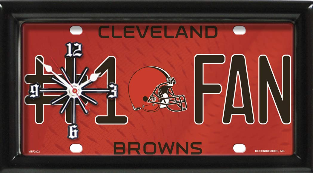 TAGZ SPORTS Cleveland Browns Football Wall Clock & Desk Clock - Home, Office, or Man Cave Decor - Perfect for NFL Fans and Sports Enthusiasts