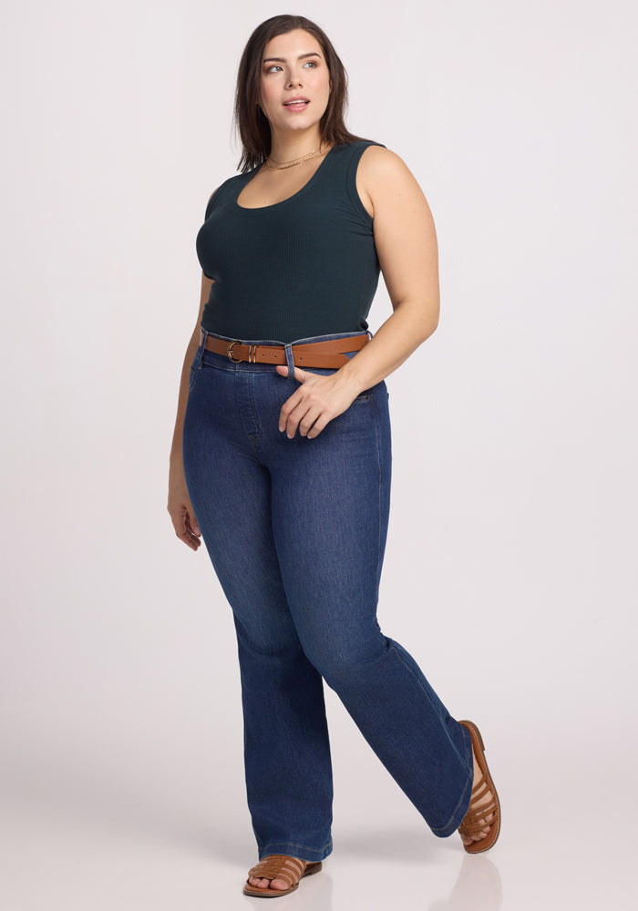 Sloane Ribbed Tank Top for Women - Enchanted Forest Green Casual Wear | Perfect for Summer Outfits, Beach Vacations & Layering