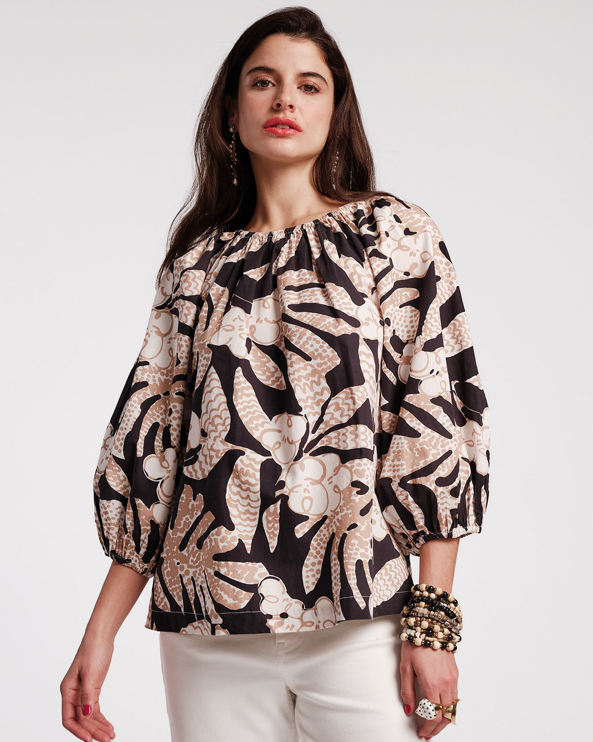 Bliss Top Sketchy Jungle Print Women's T-Shirt - Stylish Casual Tee for Everyday Wear, Outfits & Street Fashion