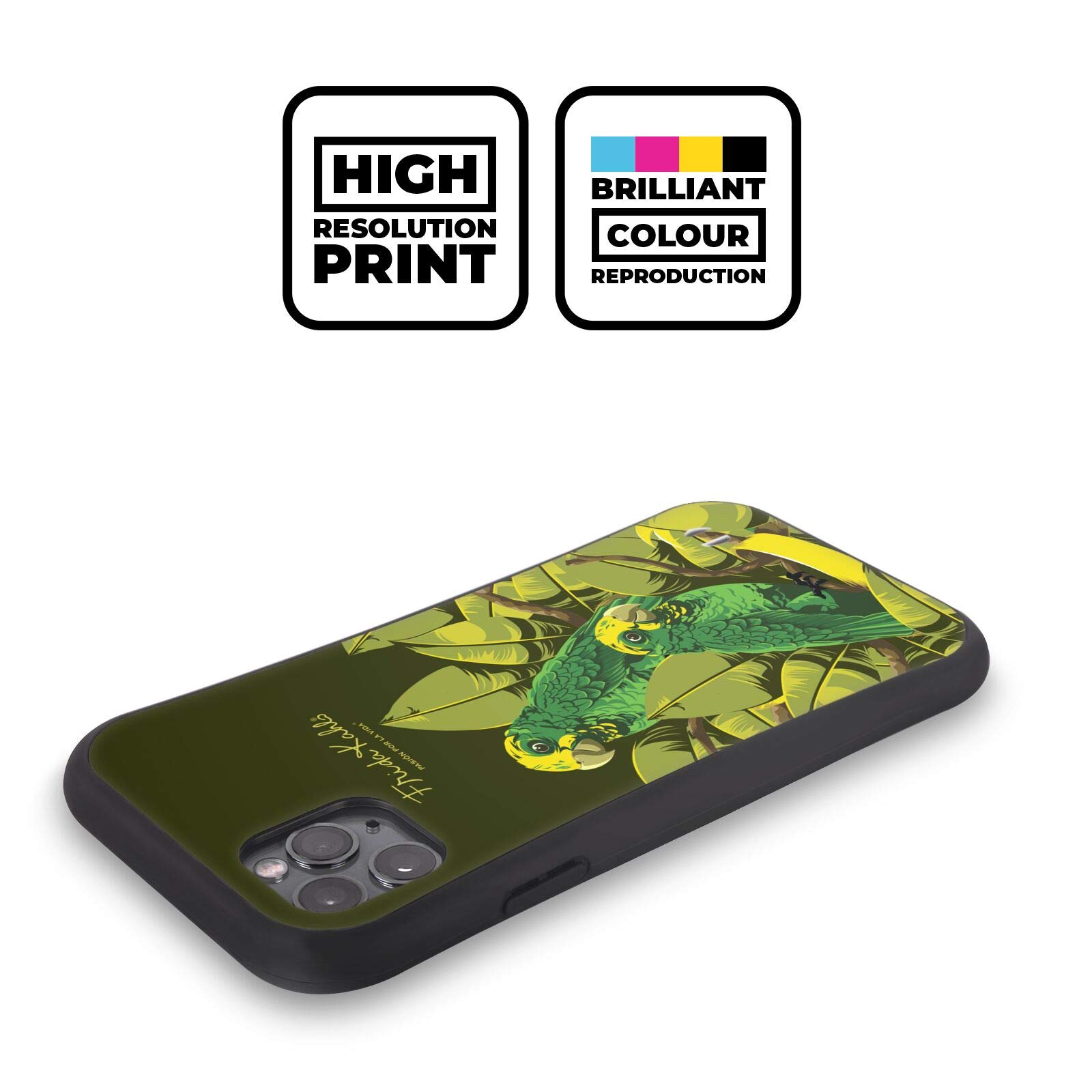 Officially Licensed Frida Kahlo Love Birds Tropical Hybrid Phone Case for Apple iPhone 13 Pro - Durable Protective Cover with Artistic Design for Everyday Use & Travel