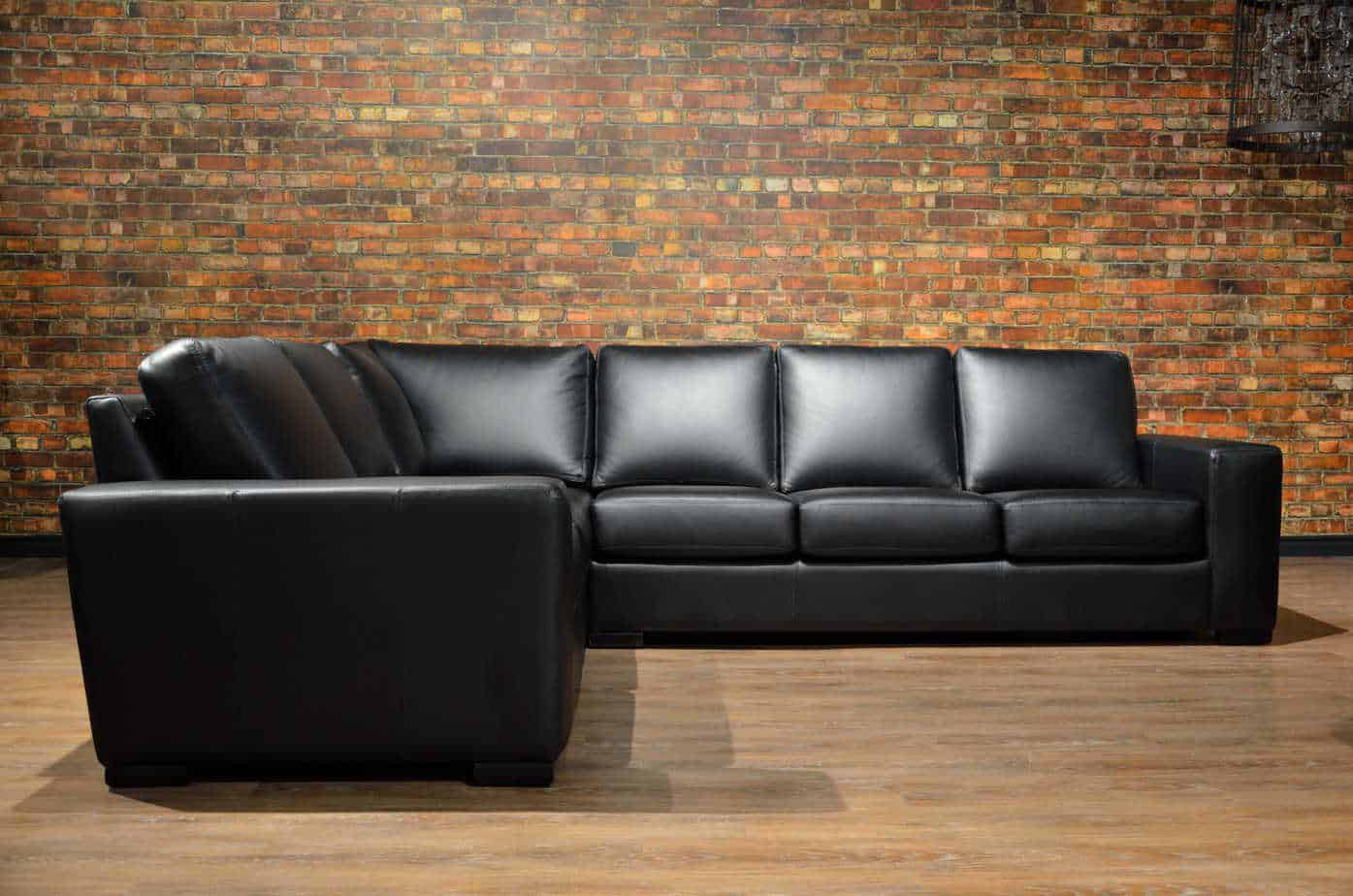 Luxury Palermo Leather Sectional Sofa RHF - Genuine Top Grain Leather, Modern L-Shaped Couch for Living Room, Family Room & Home Theater