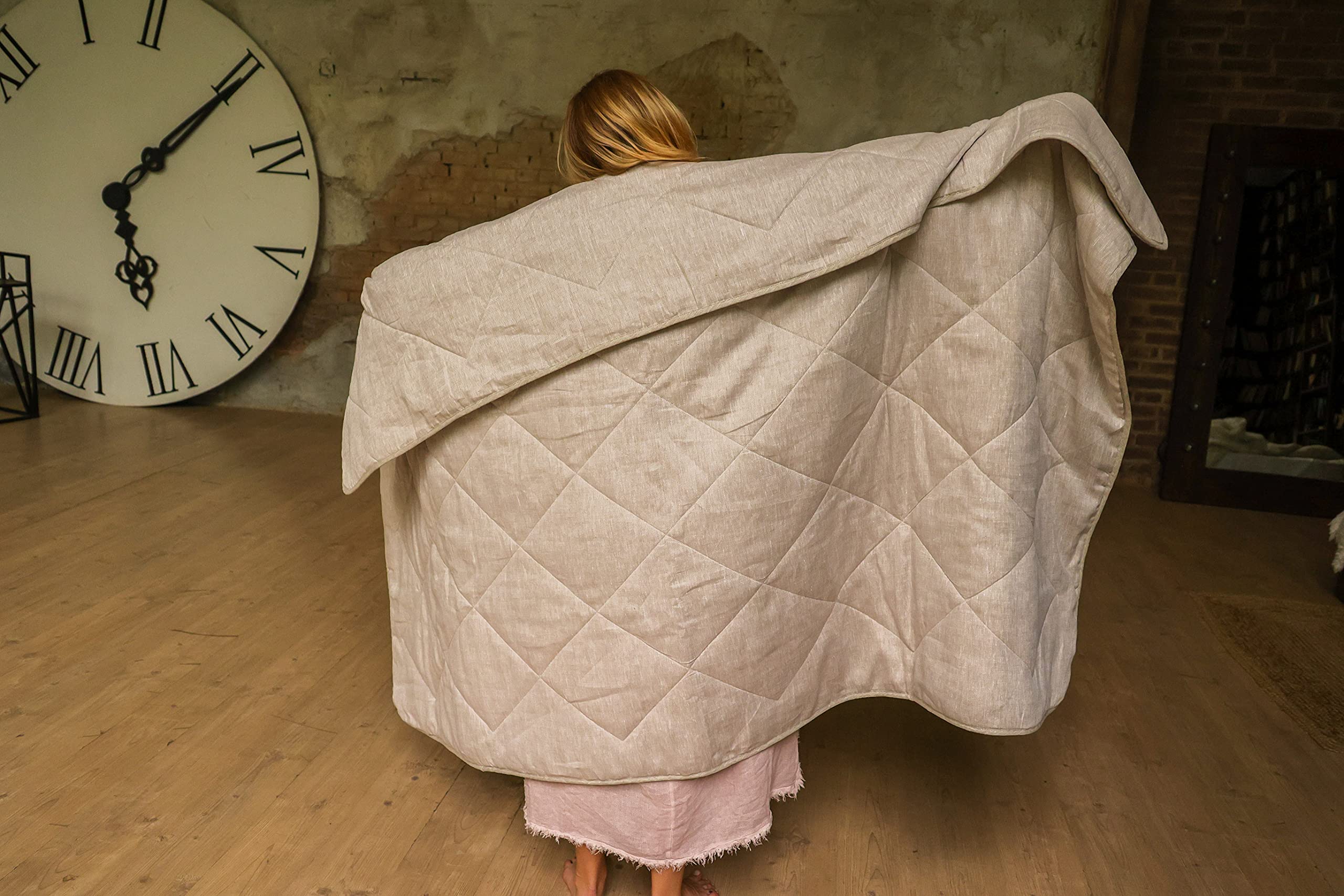 Organic Hemp & Linen Weighted Blanket - 200 GSM Hypoallergenic Comforter for Adults, Twin Size | Natural Fiber Bedding for Anxiety Relief & Better Sleep