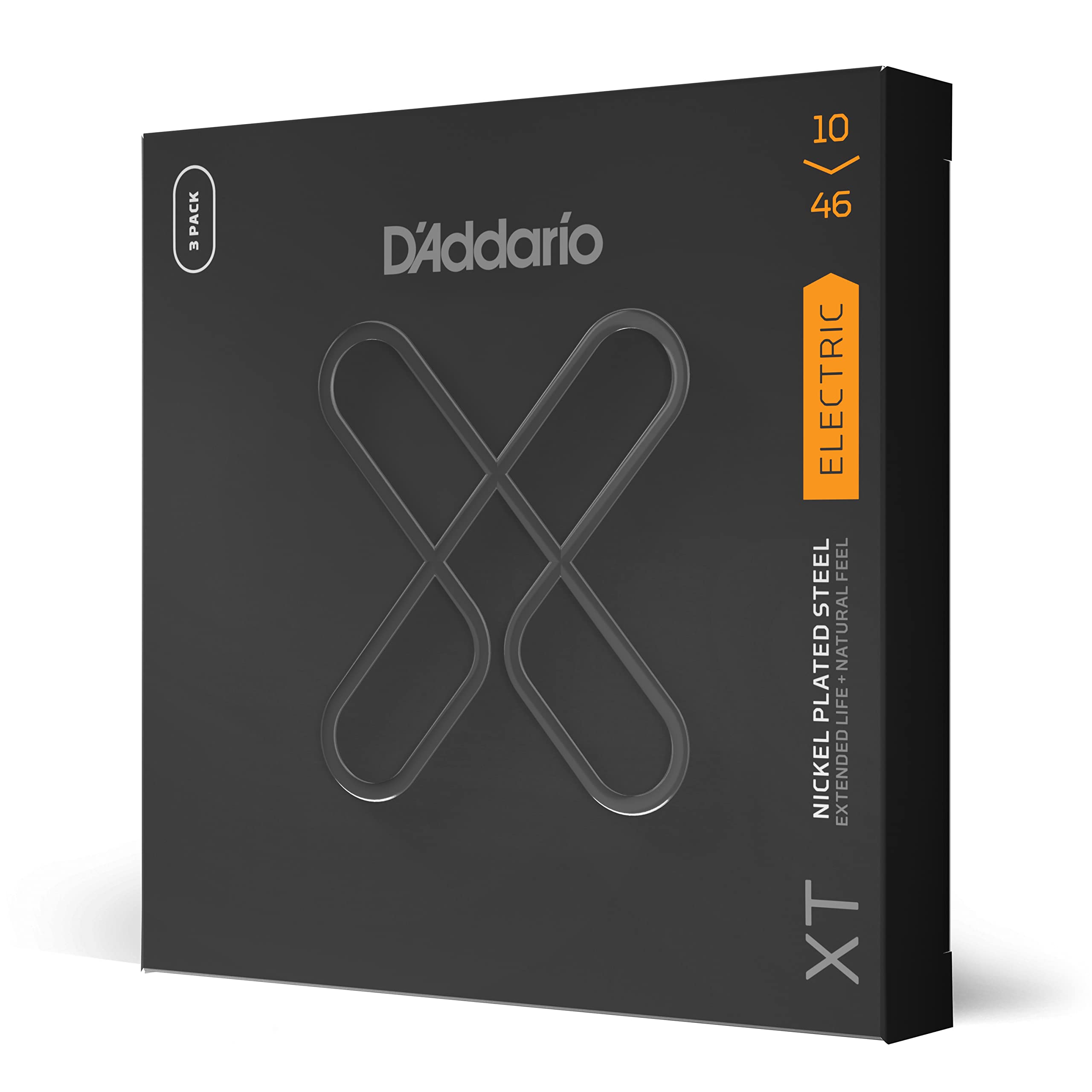D'Addario XTE1046-3P Electric Guitar Strings - Nickel Coated, Regular Light Gauge 10-46, 6-String Set (Pack of 3) | Perfect for Rock, Blues & Studio Recording