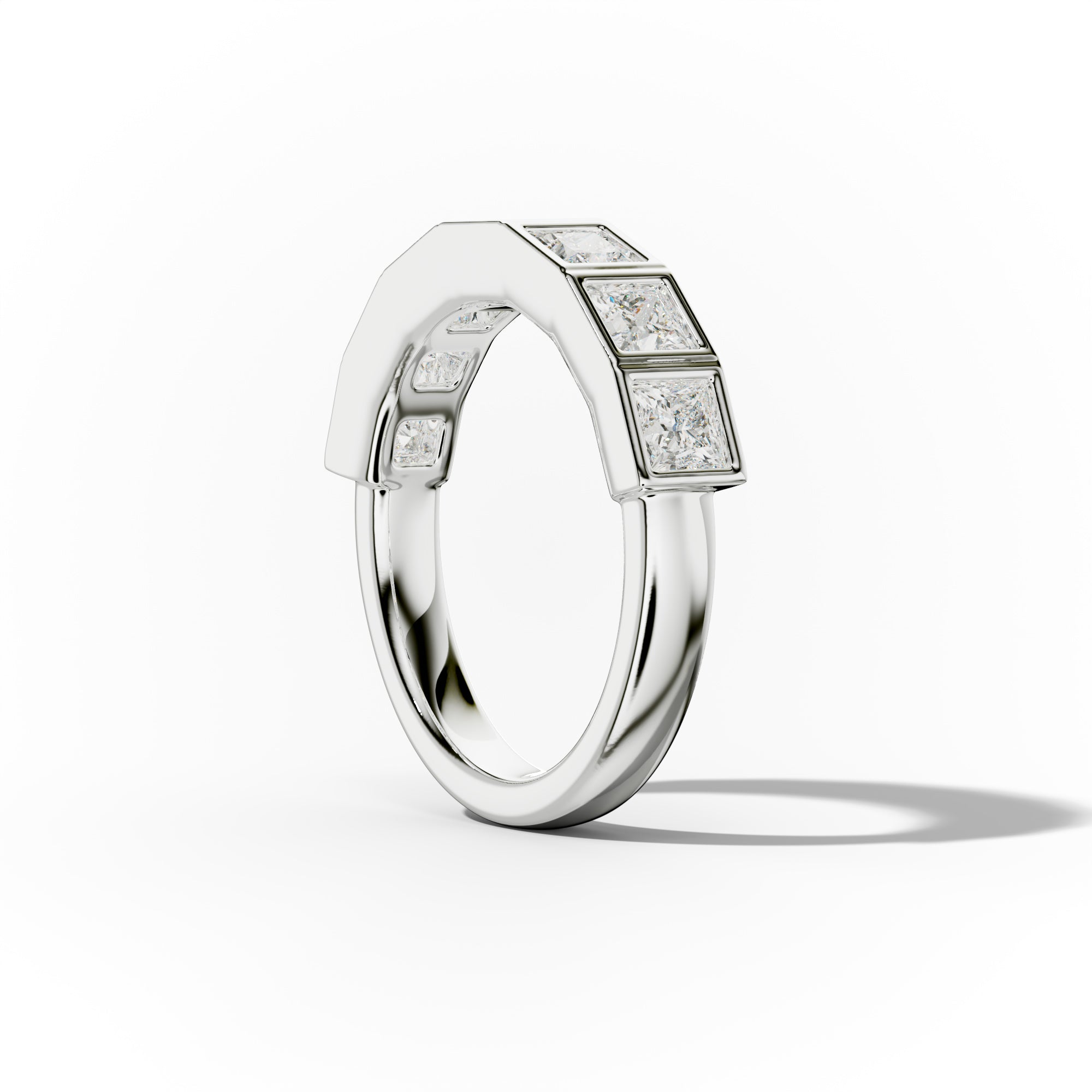2.0 Carat Bezel Set Princess Cut Diamond Anniversary Band - Elegant Wedding Ring for Women, Perfect for Anniversaries, Engagements & Special Occasions