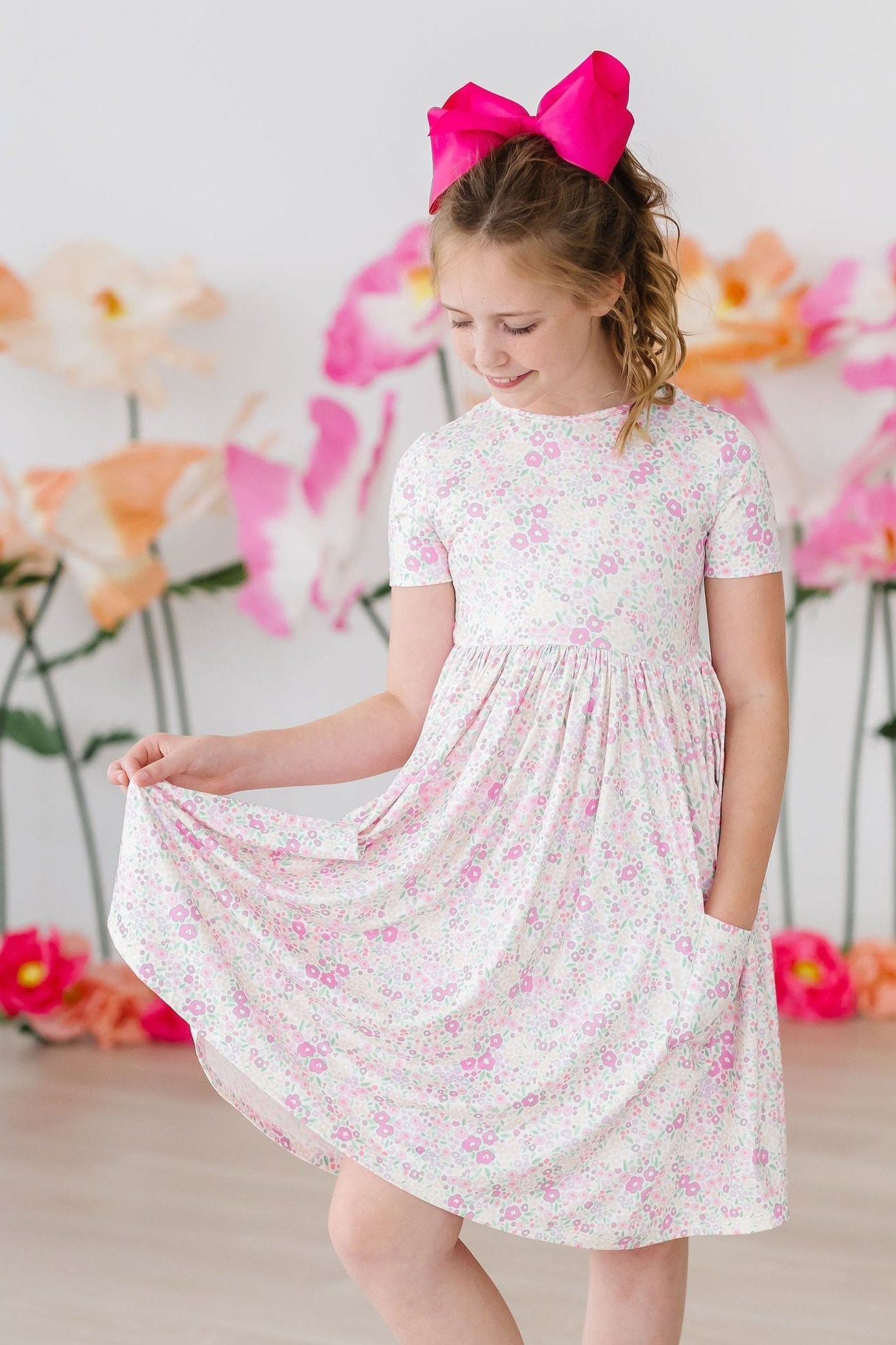 Blooming Beauty Women's Summer Short Sleeve Pocket Twirl Dress - Perfect for Beach Vacations, Garden Parties & Casual Outings