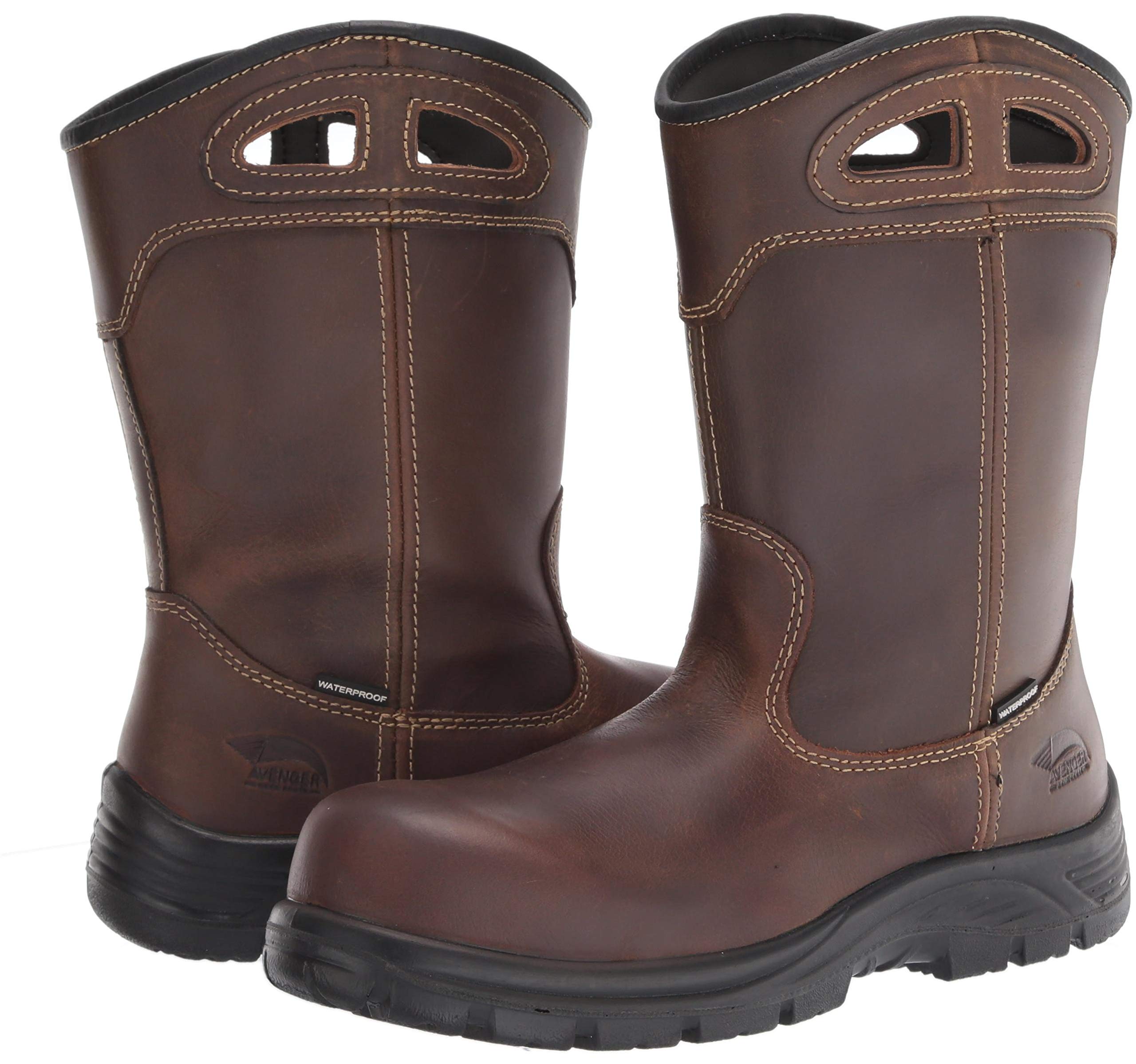 Avenger A7857 Men's Steel Toe Work Boots - Waterproof, Slip Resistant, Comfortable for Construction, Warehouse & Outdoor Work