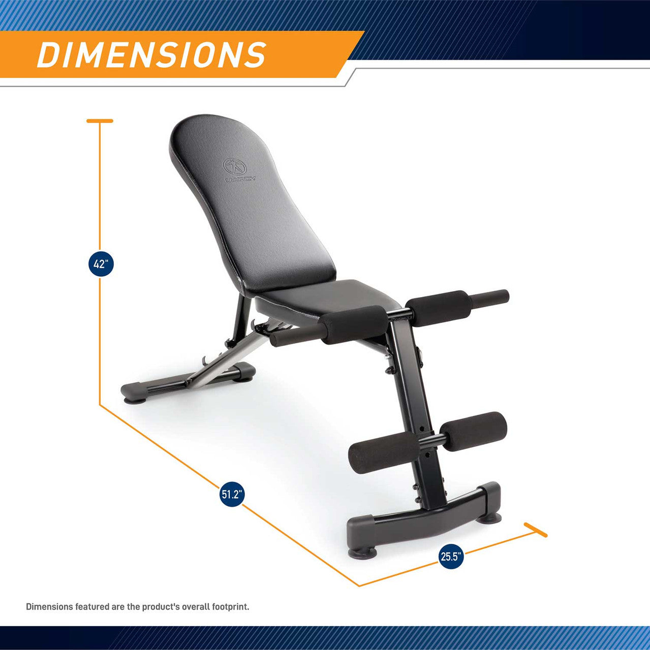 Marcy SB-228 Multi-Purpose Adjustable Weight Bench for Home Gym - Strength Training & Full-Body Workouts
