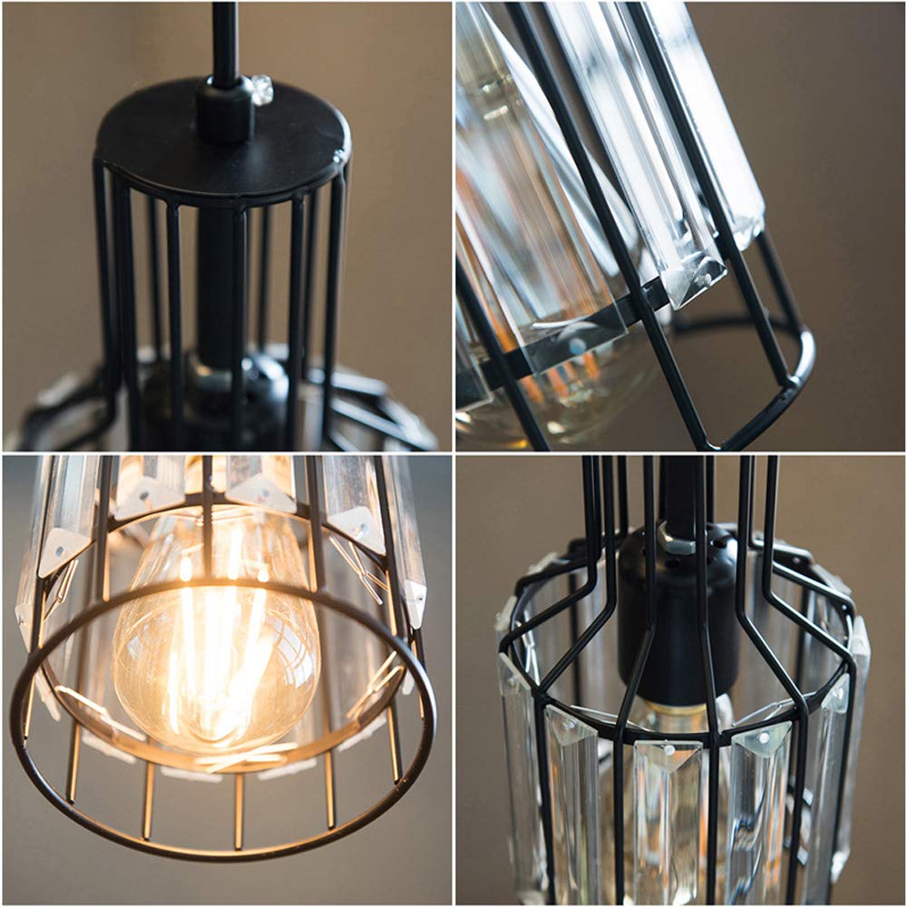 Dimmable Juno-Style Track Pendant Light - Modern Clear Crystal Shade, Industrial Vintage Design, Instant On for Kitchen Island - Customizable 3-Light Set | Perfect for Dining Rooms, Living Areas & Commercial Spaces