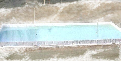 32' x 55' Ice Hockey Rink Poly Liner - Durable Outdoor & Indoor Hockey Rink Liner for Backyard, Training, and Recreational Use