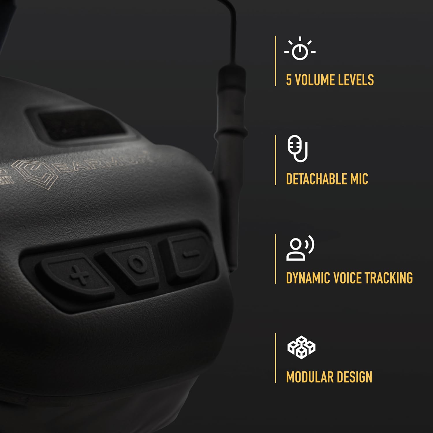 M32 PLUS 2024 Tactical Headset with Microphone - Noise Amplification Hearing Protection for Hunting & Shooting - NATO TP120 Jacket Compatible (Black) - Ideal for Outdoor Sports, Military Training & Range Practice