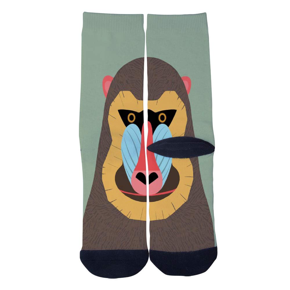 Custom Creative Mandrill Socks for Men & Women - Comfortable Casual Crew Socks - Perfect for Gifts, Everyday Wear & Unique Fashion Style