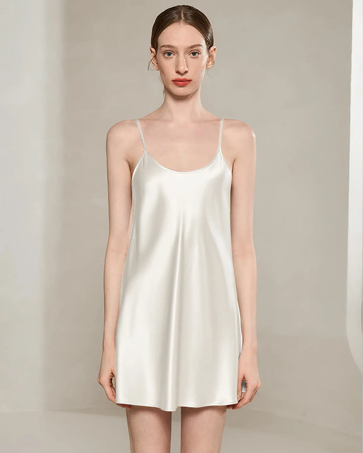 Women's Washable Silk Short Nightgown - Soft & Breathable Sleepwear for Summer Nights, Lounge Wear, and Travel