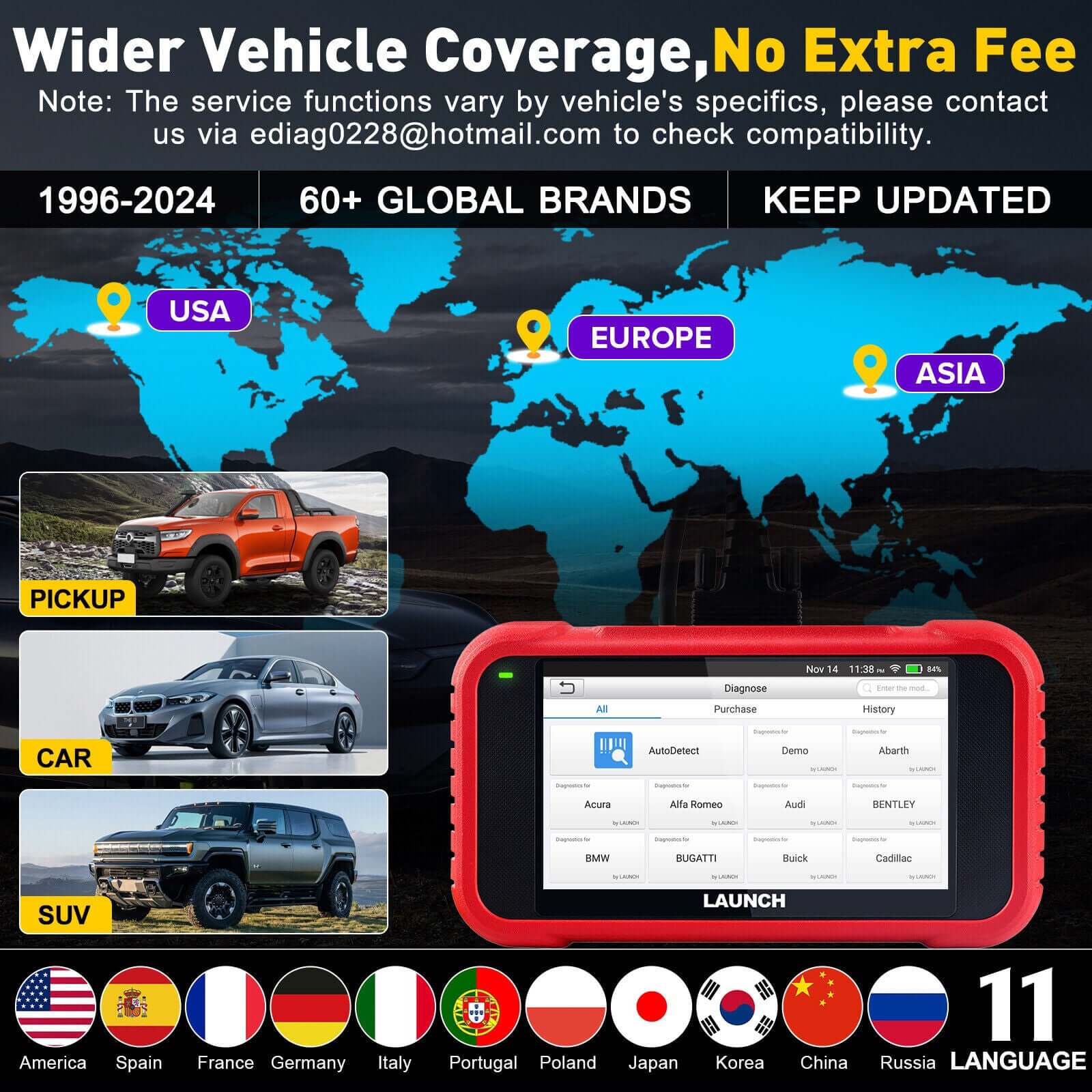 2025 LAUNCH CRP129E V2.0 Elite OBD2 Scanner - Professional Diagnostic Tool for Engine, ABS, SRS & Transmission with 12 Resets | Injector Coding, ABS Bleed, Oil/EPB/TPMS | FCA AutoAuth, Auto VIN | Free Lifetime Updates | Perfect for Mechanics & DIY Car Repair