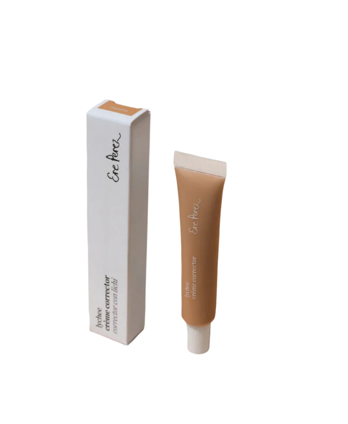 Ere Perez Lychee Crème Corrector - Natural Vegan Under Eye Concealer for Dark Circles (Shade Cuatro) | Brightening & Hydrating Makeup for Everyday Wear & Special Occasions