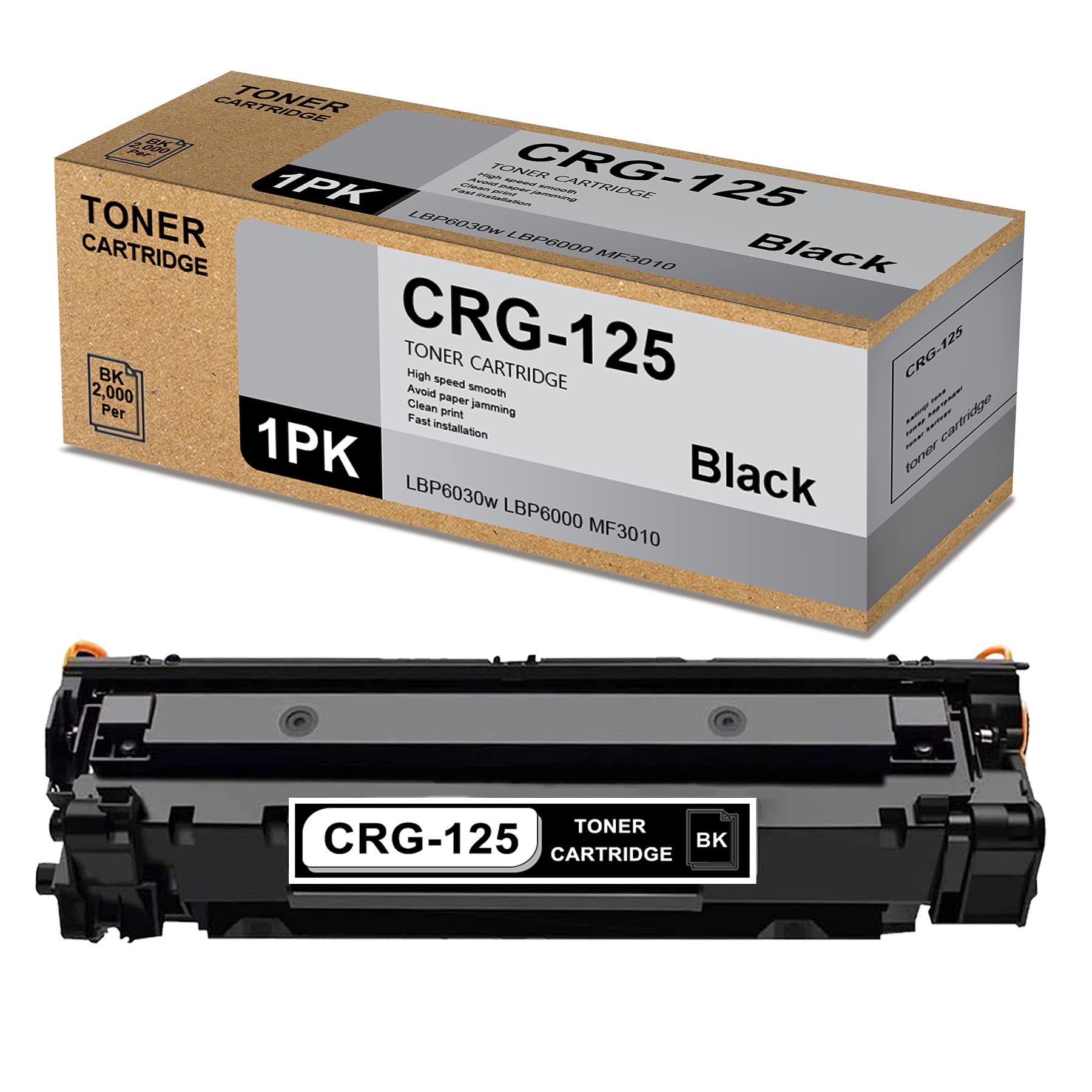 1 Pack Black High-Yield Compatible 125 Toner Cartridge Replacement for Canon ImageCLASS MF3010 LBP6030w LBP6000 Printers - Office & Home Printing Solution