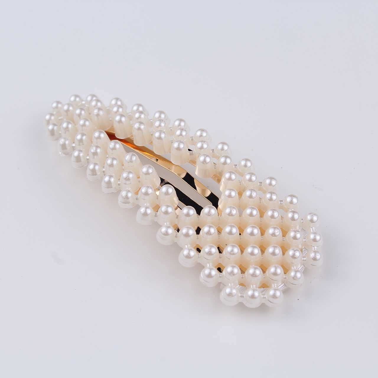 Elegant Korean Pearl Hair Clips for Women - 5pcs Set, Snap Hair Barrettes, Pearl Hairpins, Hair Accessories (Random Design) - Perfect for Weddings, Parties & Everyday Styling