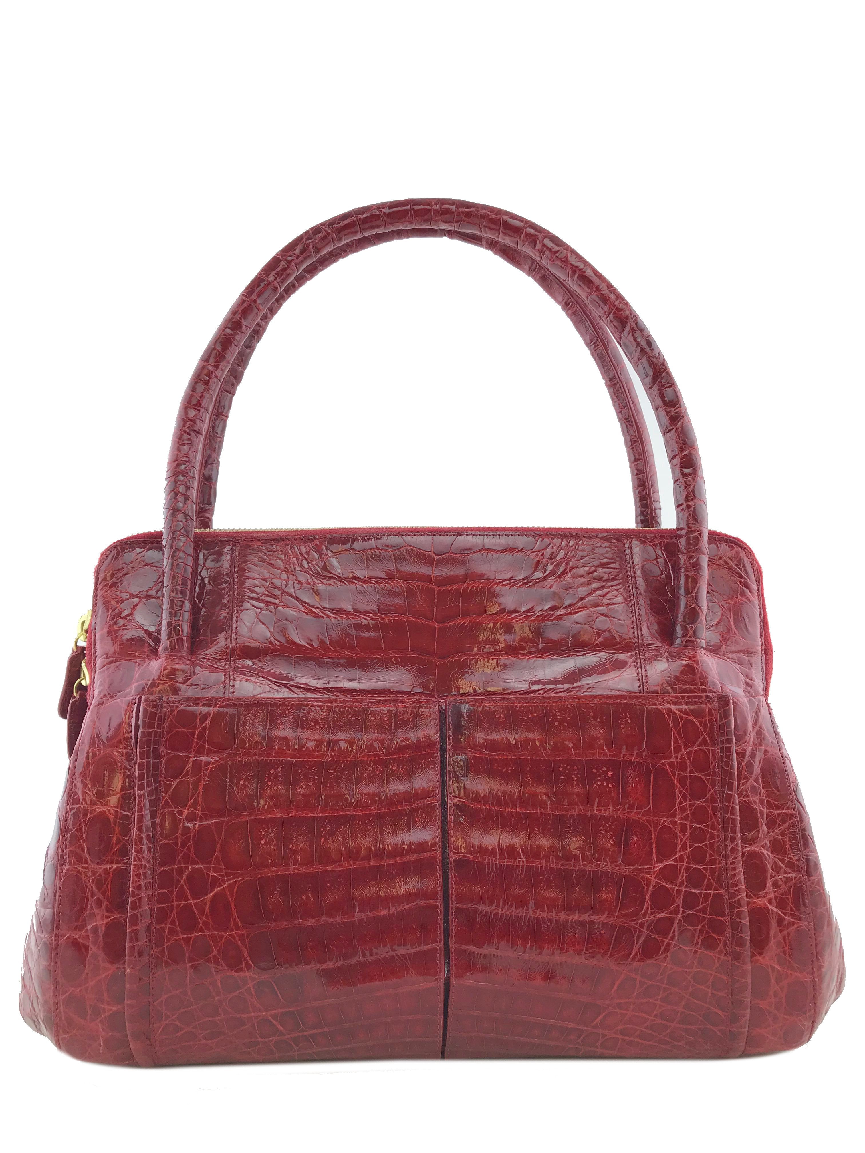 Luxury Nancy Gonzalez Crocodile Leather Double Zip Tote Handbag for Women - Perfect for Work, Travel & Everyday Use